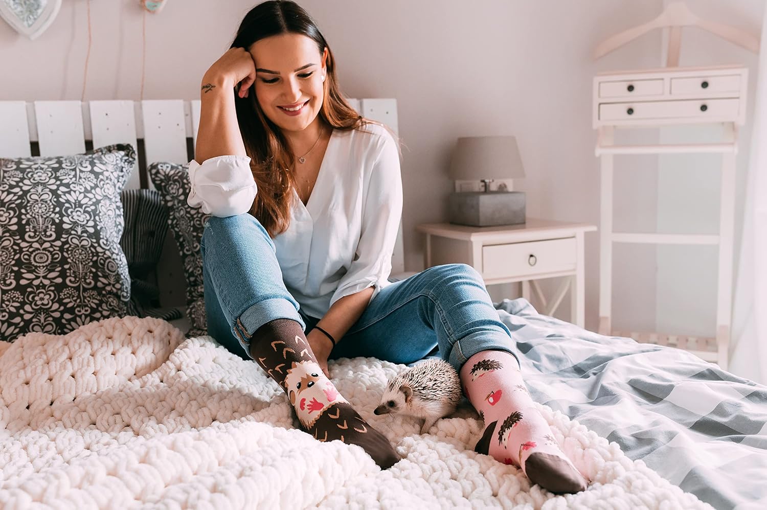 Detalle de Dedoles Socken Unisex (Damen, Herren & Kinder) aus Baumwoll-Mix mit lustigen Designs – links/rechts unterschiedlich