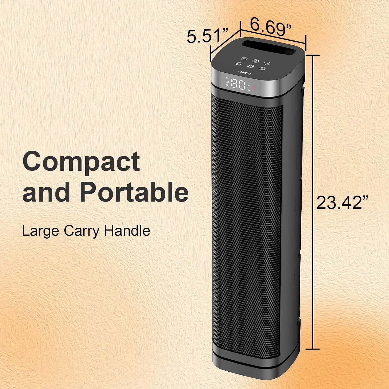 Thumbnail 6 de AUBKN PTC-SL2403 1500W Ceramic Tower Space Heater with Remote