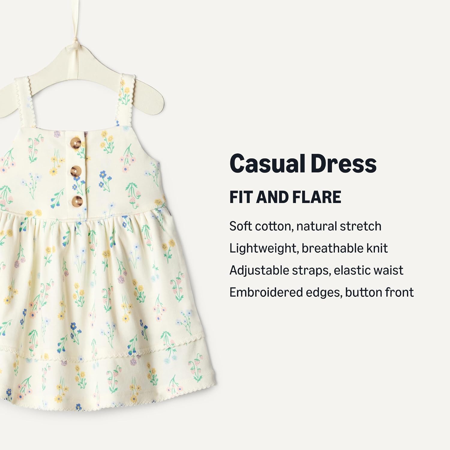 Detalle de Amazon Essentials x Sofia Grainge Toddlers and Baby Girls' Cotton Casual Fit and Flare Dress