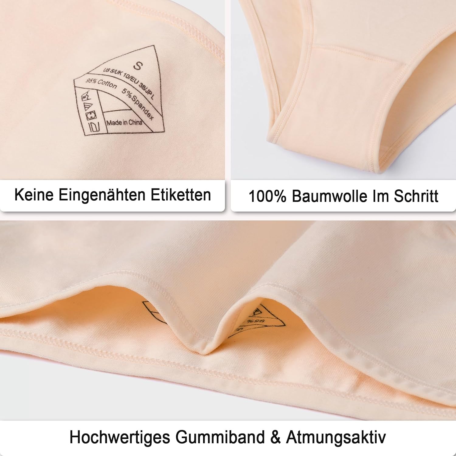 Thumbnail 4 de Anqier Damen-Unterhosen im 6er-Pack aus Baumwolle (95 % Baumwolle, 5 % Elasthan) – bequeme Hipster-Slips