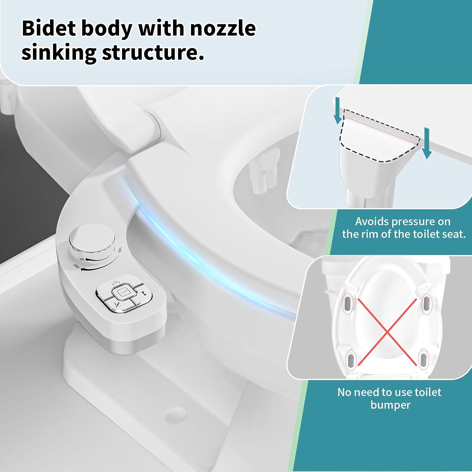 Detalle 2 de PIKETS bidet attachment with double nozzle