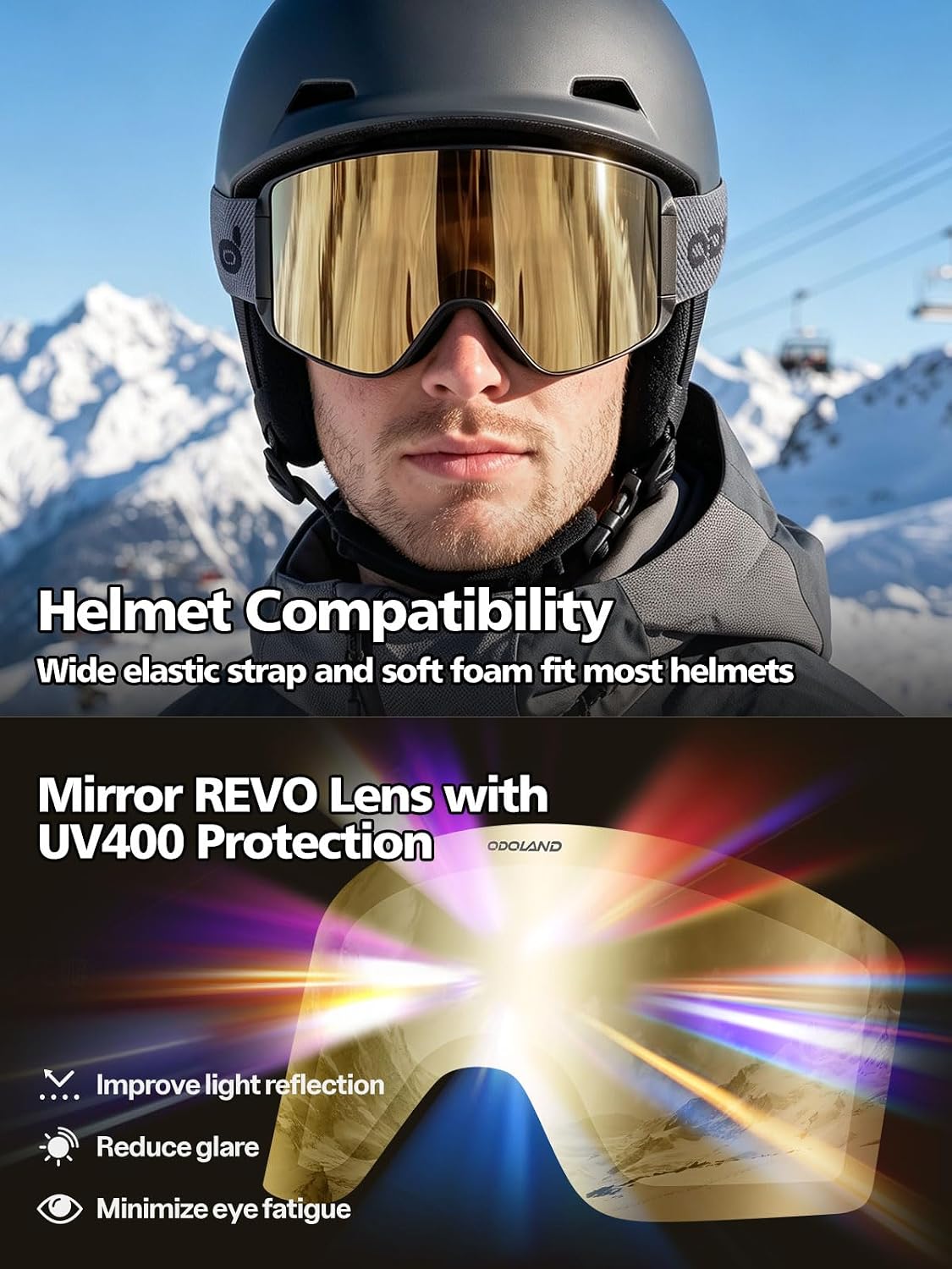 Thumbnail 4 de Odoland Ski Goggles Frameless 170° View