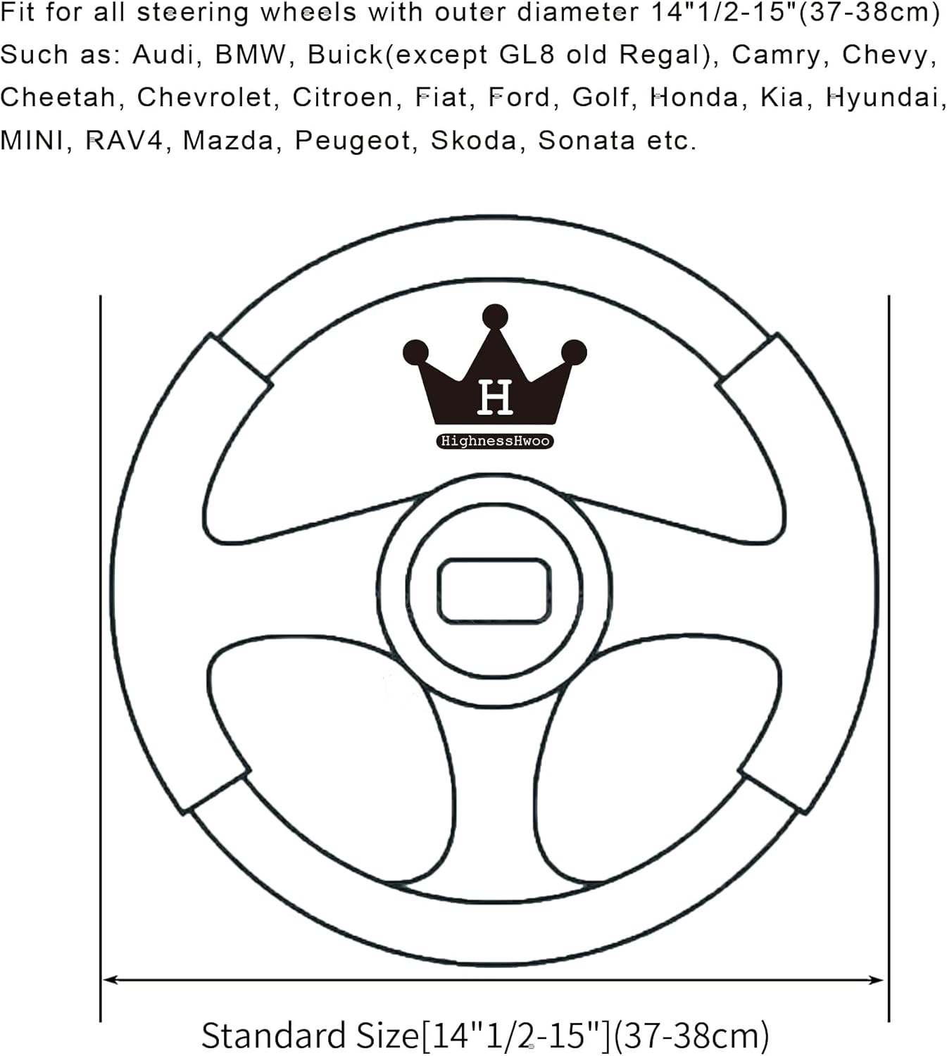 Thumbnail 4 de HighnessHwoo 3D Steering Wheel Cover 37-38cm
