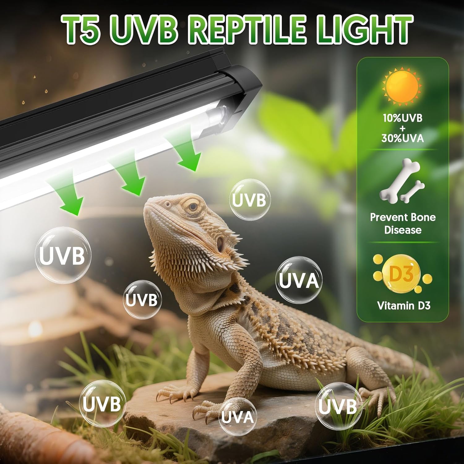 Thumbnail 1 de QZQ T5 UVB Reptile Light Fixture 8W 10.0 UVB