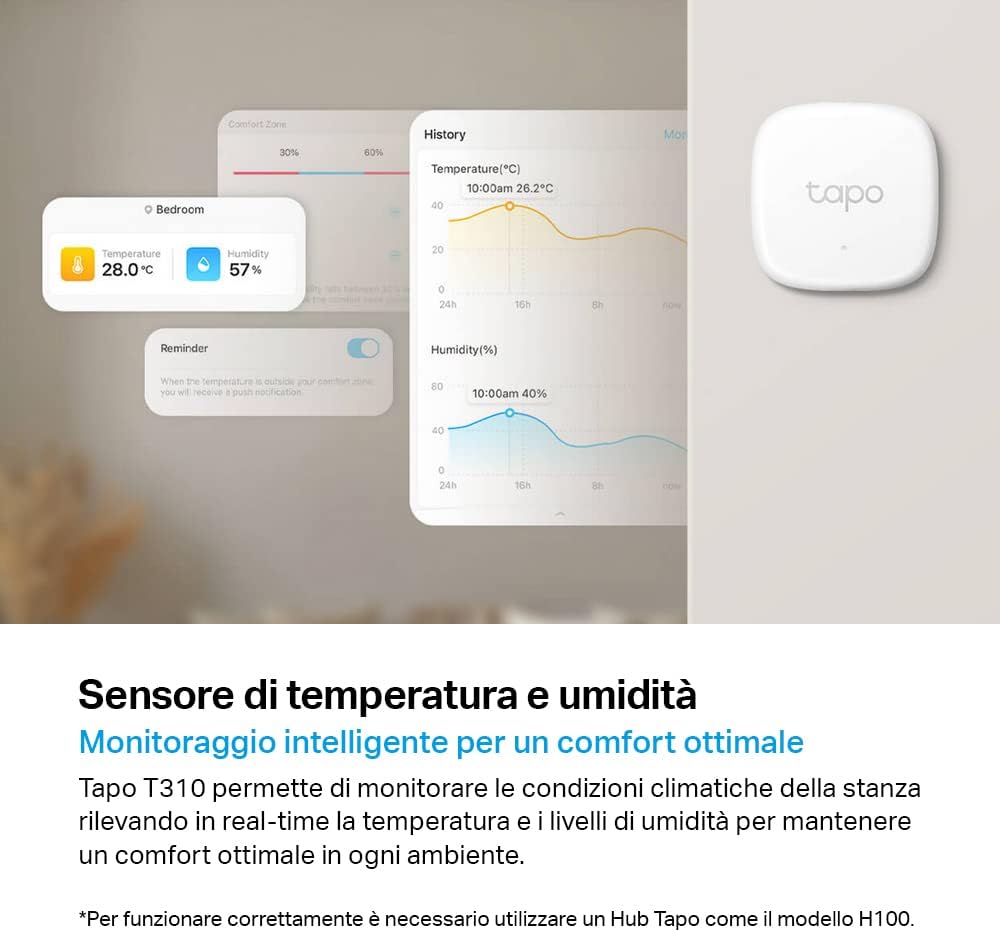 Detalle 2 de Tapo T310: Monitoraggio di temperatura e umidità con sensore svizzero ad alta precisione