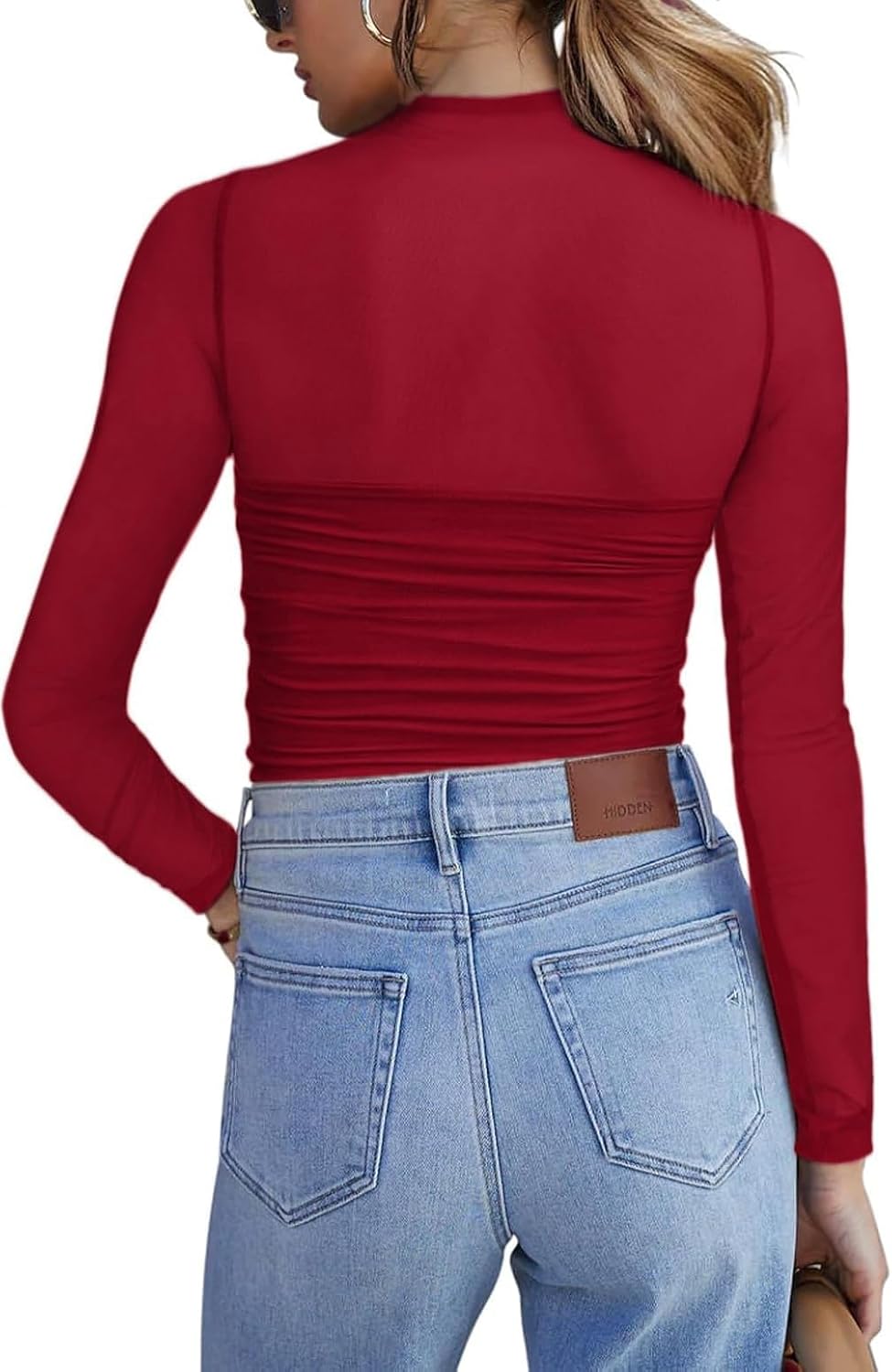 Thumbnail 3 de Zeagoo Mesh Oberteil Damen – Transparentes Langarm Shirt, Slim Fit