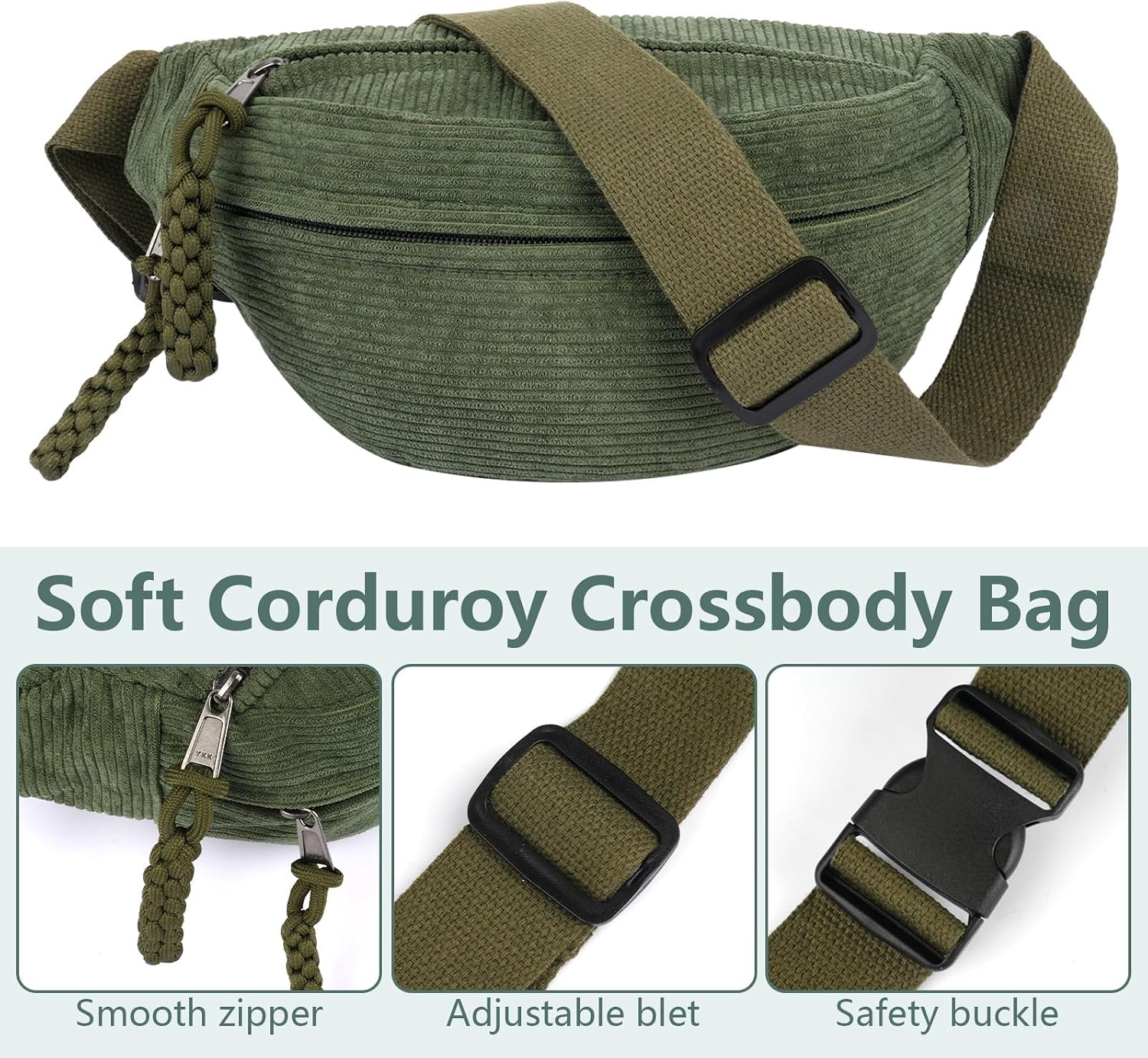 Thumbnail 3 de Cord Bauchtasche Grün Crossbody