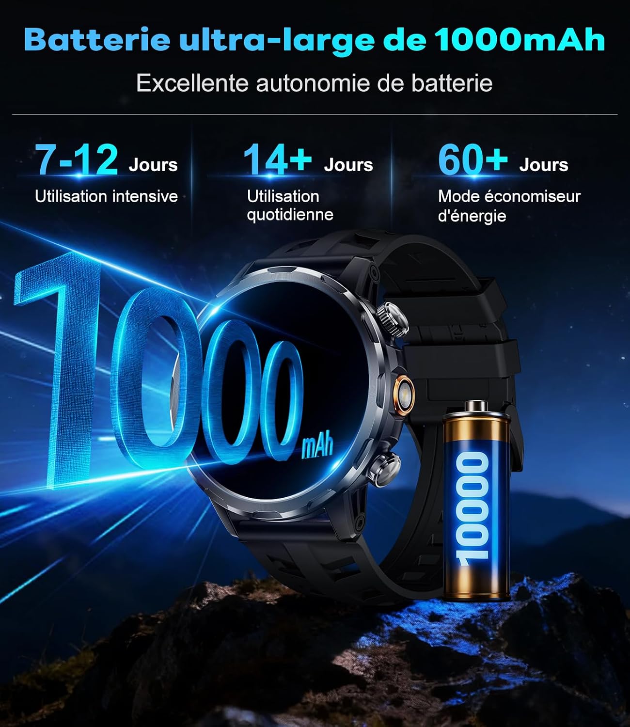 Thumbnail 1 de BENYAR Smartwatch homme 1,7" IP68