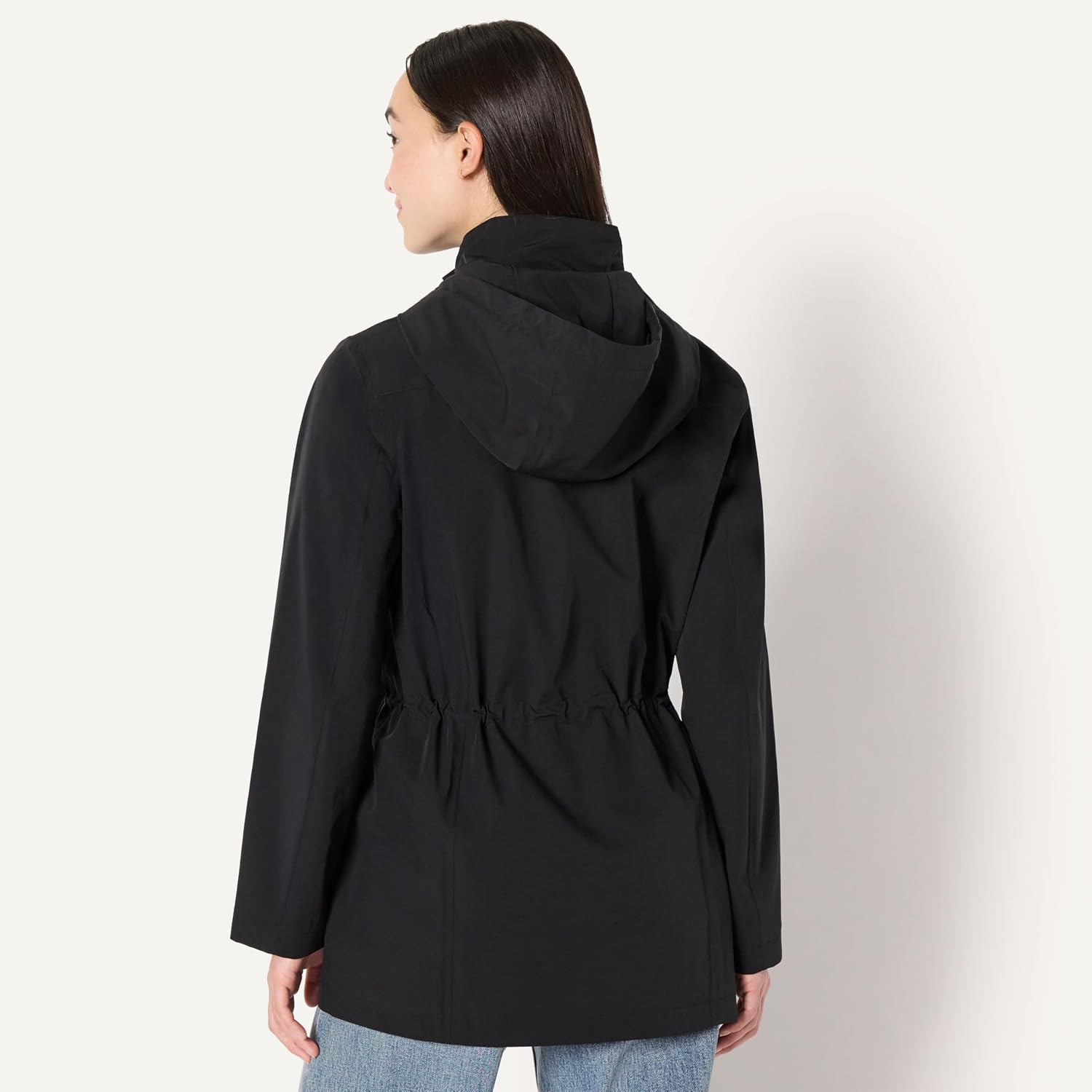 Detalle de Amazon Essentials Women's Relaxed-Fit Lightweight Waterproof Long Hooded Rain Jacket