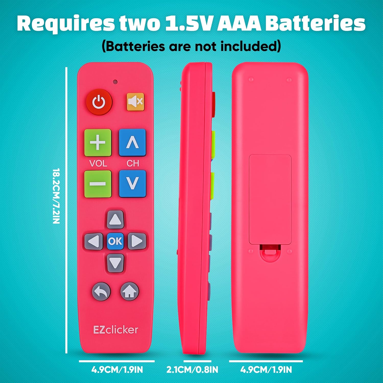 Thumbnail 6 de EZclicker Big Button Universal TV Remote (Pink) — Simple, Big-Button Control for Seniors