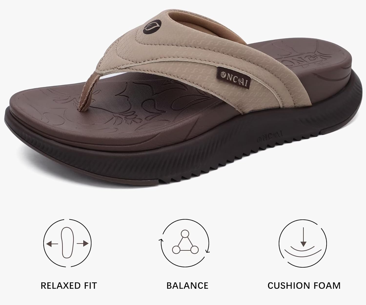 Thumbnail 2 de ONCAI Women's Orthotic Cushion Flip Flops: Arch Support, Deep Heel Cup, and Recovery Comfort