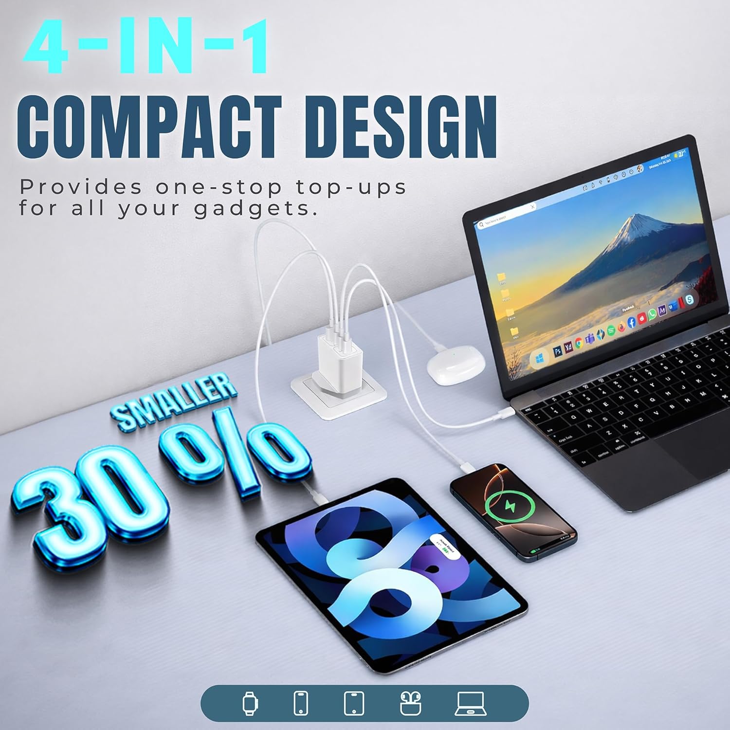 Thumbnail 1 de USB C Plug Multi USB C Charger 2×USB‑C 2×USB‑A
