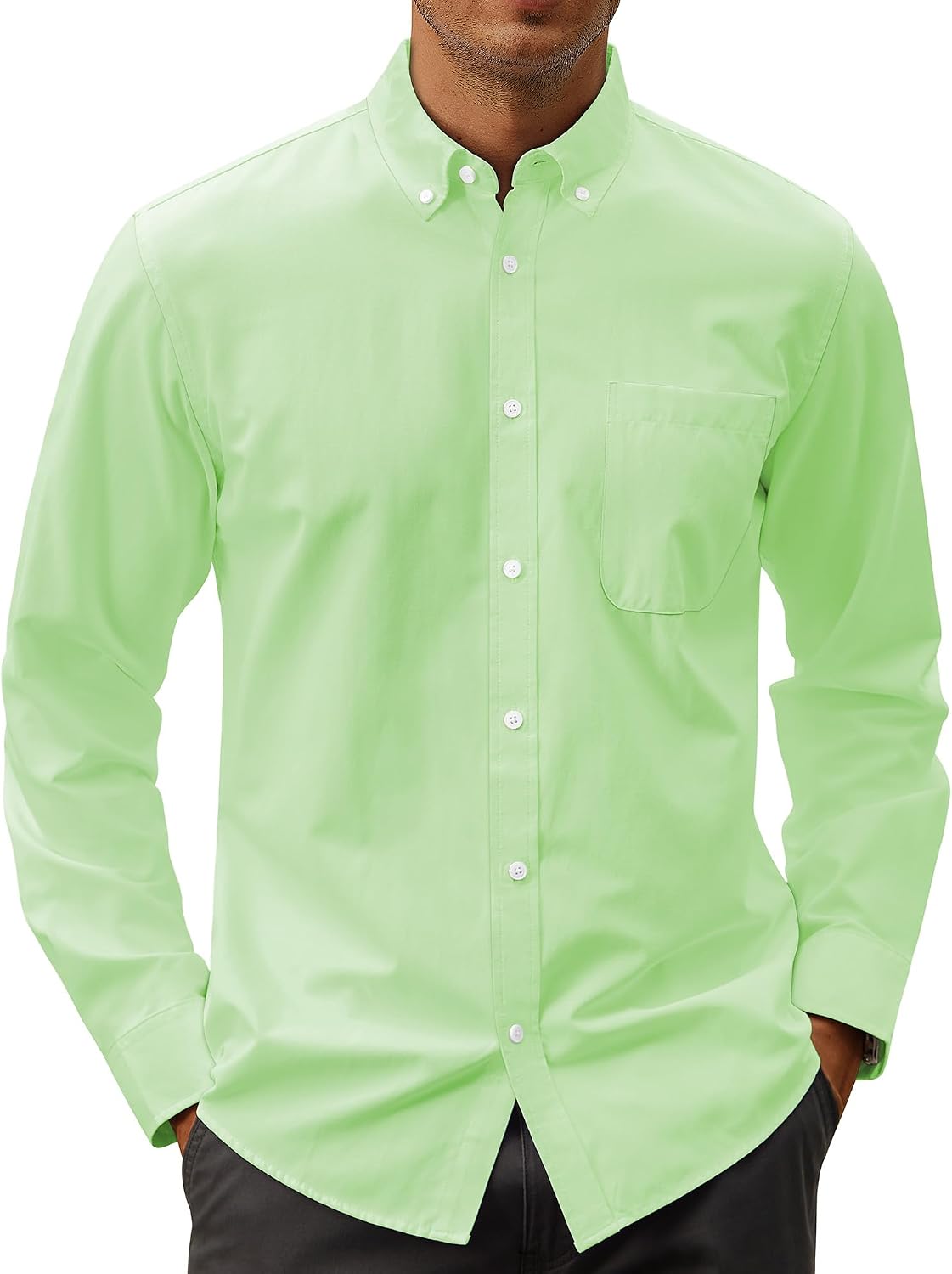 Thumbnail 2 de J.VER Men's Oxford Shirt Solid Button-Down Long Sleeve