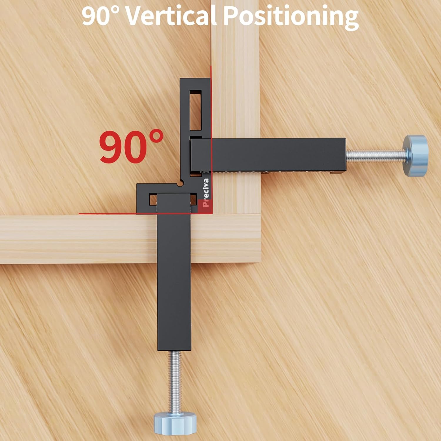 Thumbnail 6 de Preciva Bloc de positionnement à 90 degrés avec pince d’angle 10 cm (2 ensembles) pour travail du bois