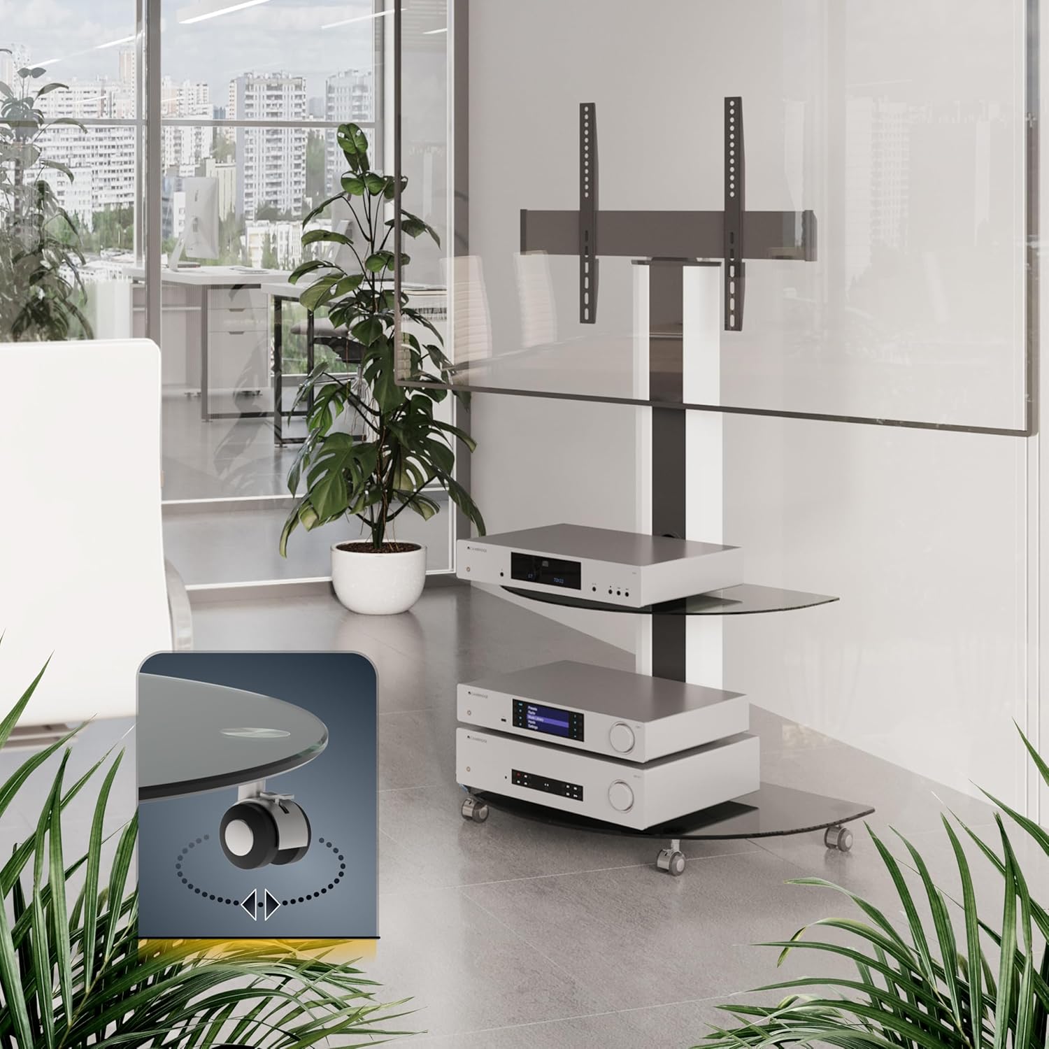 Thumbnail 4 de RICOO FS0502 supporto TV da pavimento orientabile per TV 30-65" (VESA 300x200–600x400)