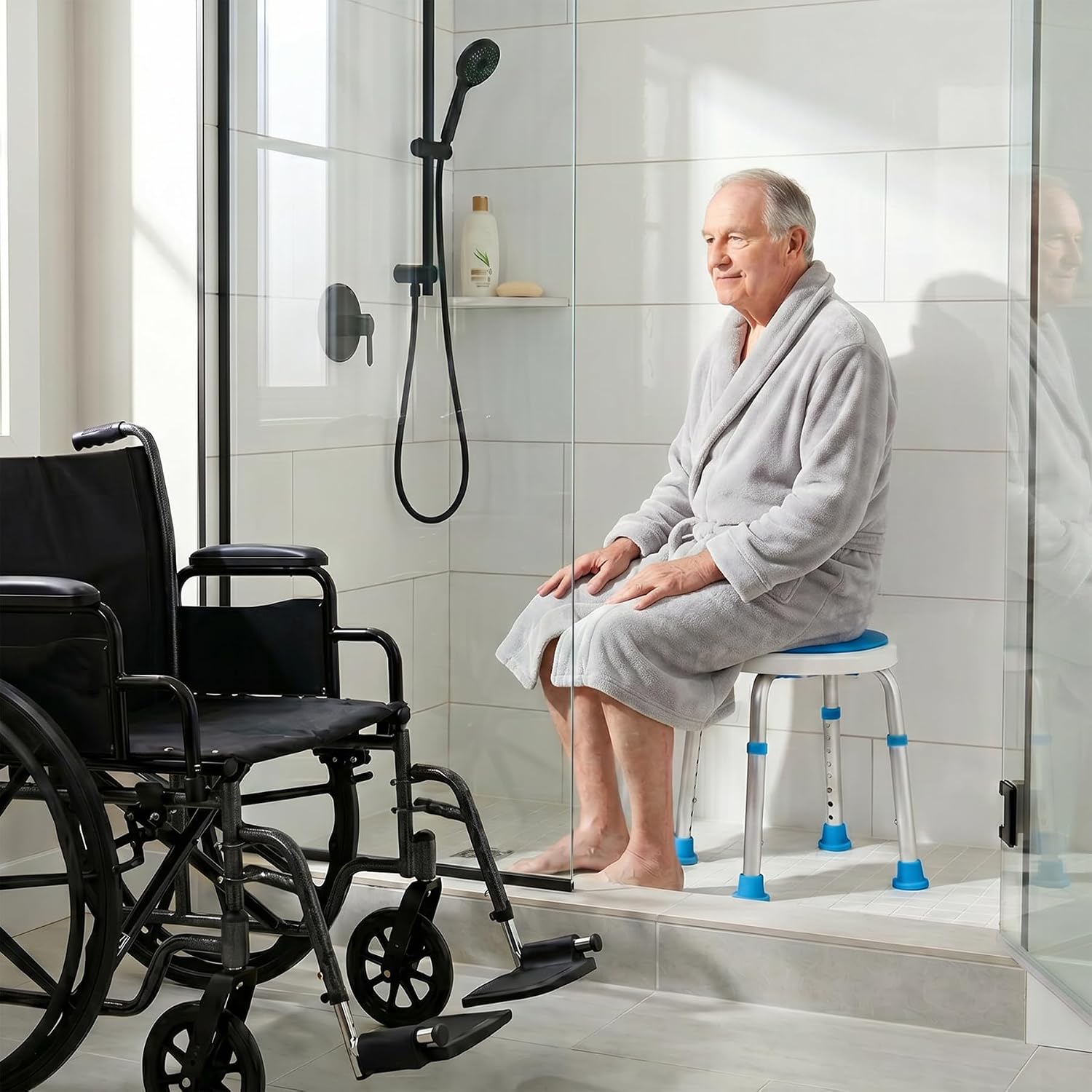 Thumbnail 6 de Vaunn 722-SWIVEL-S Adjustable Swivel Shower Stool, Tool-Free Assembly