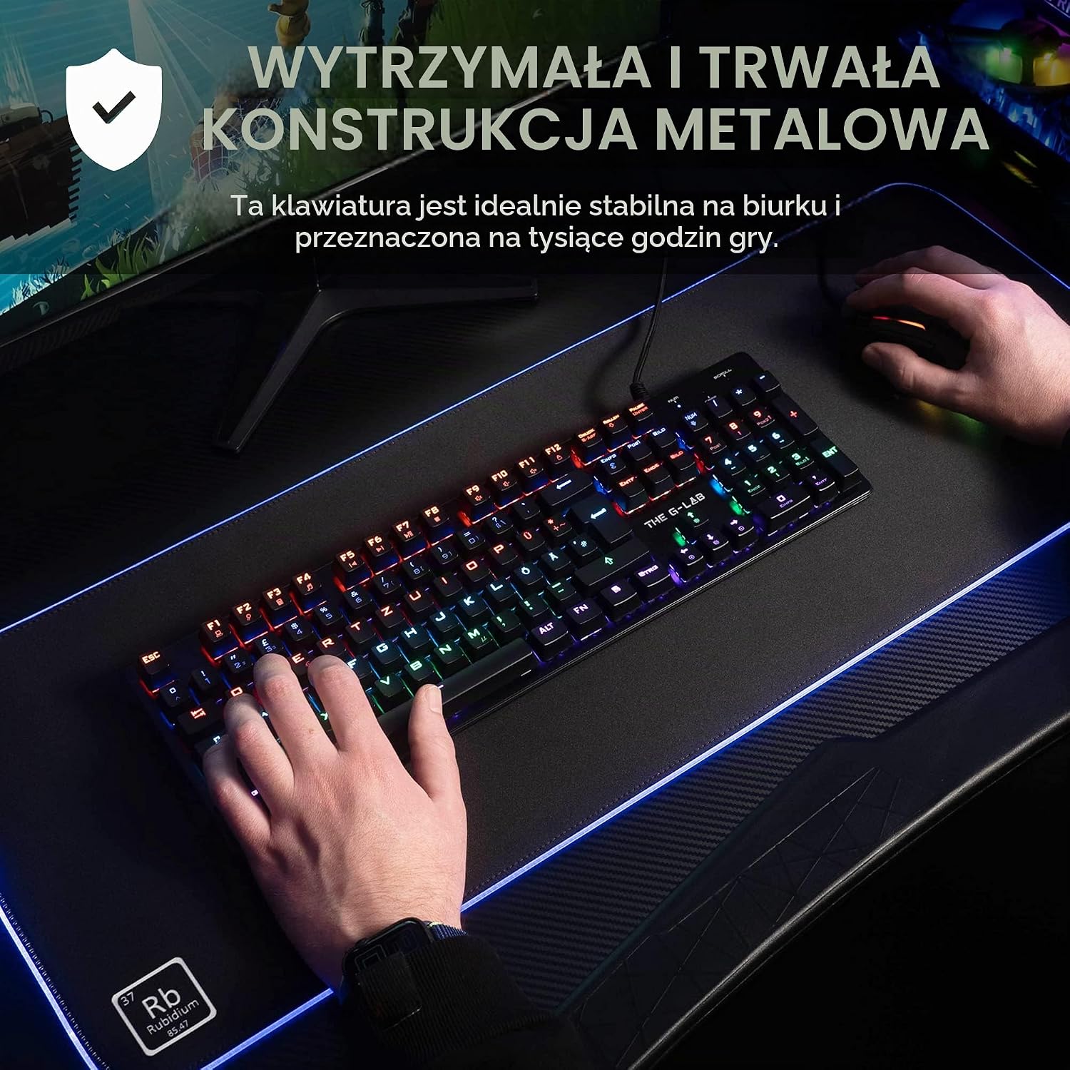 Detalle 2 de THE G-LAB Keyz Carbon V3 klawiatura mechaniczna QWERTZ Blue Switches