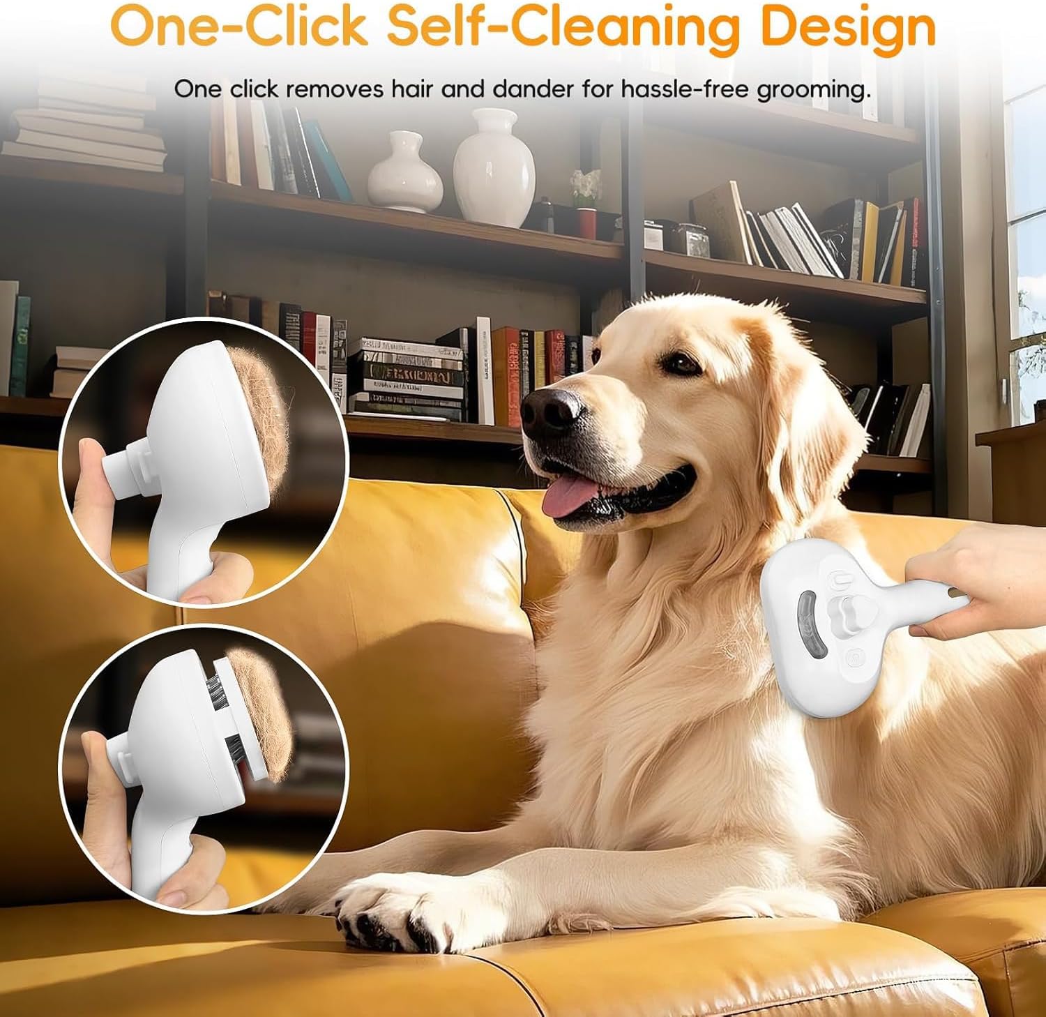 Detalle de Brosse à Vapeur 3-en-1 pour Chats et Animaux à Poils, SPA, Massage et Toilettage - Blanc