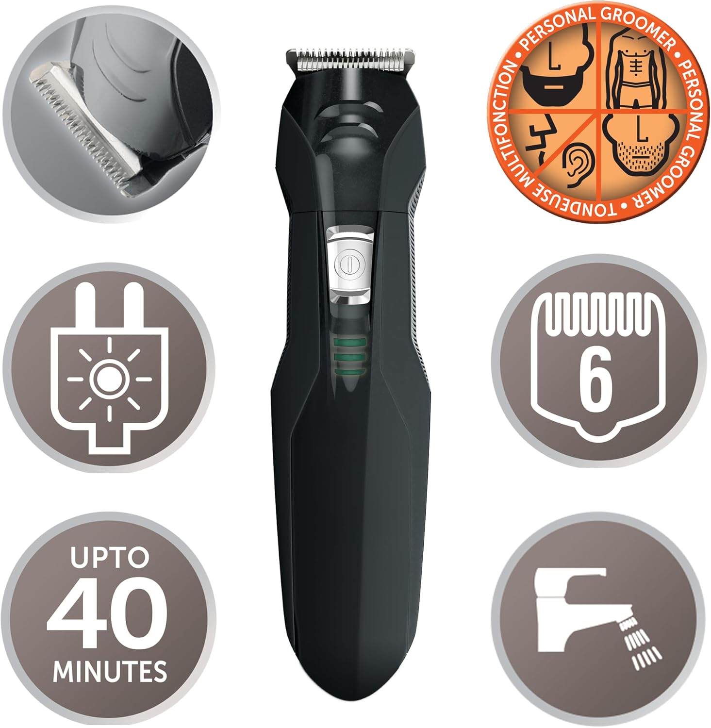 Detalle 2 de Remington Edge PG6030 Personal Groomer Multiuso con 4 testine
