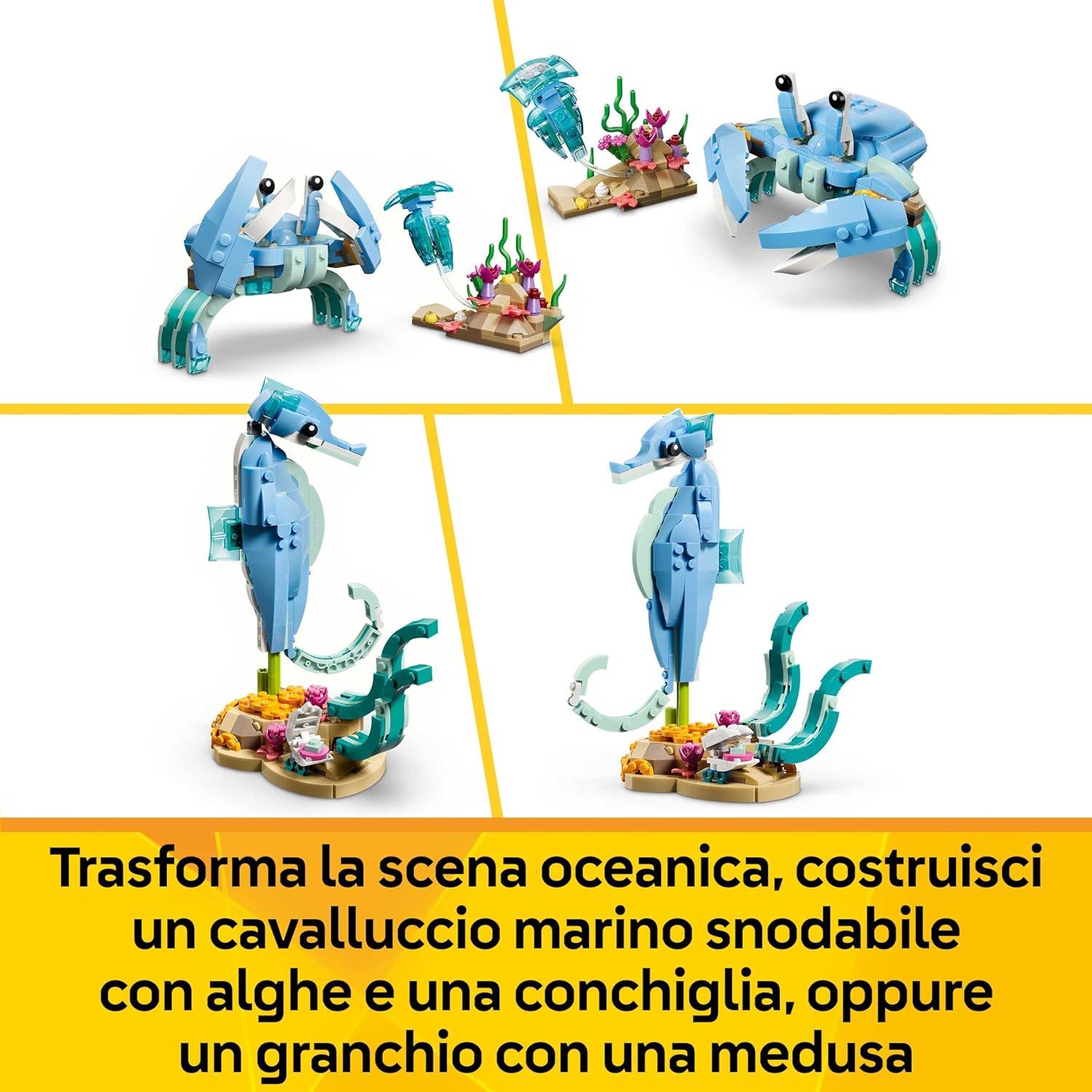 Detalle de LEGO Creator 3 in 1 Animali Marini: Delfini Meravigliosi (31385) – 3 modelli in 1