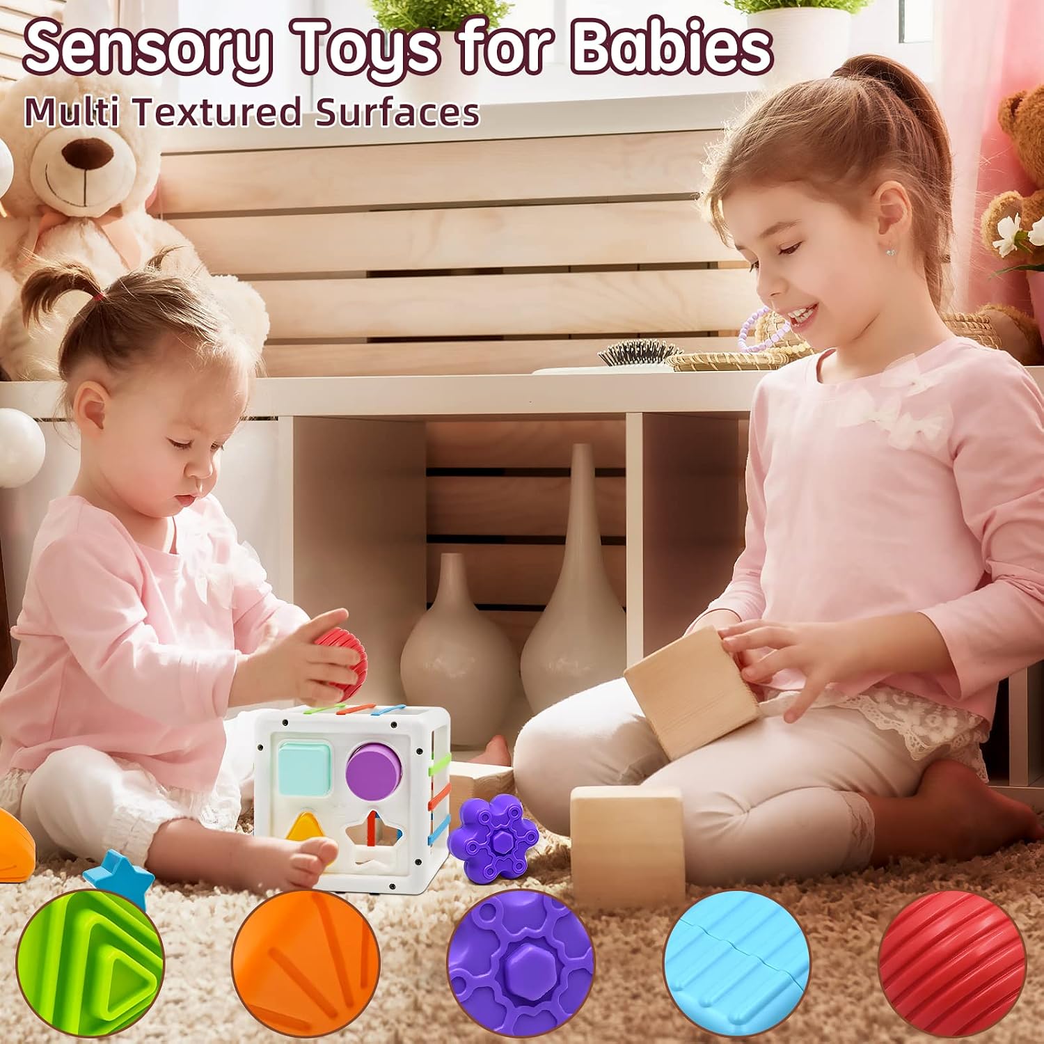 Thumbnail 2 de Mailesi Montessori Spielzeug ab 1–2 Jahren: Formsortier- & Sensorik-Würfel für Feinmotorik und frühes Lernen