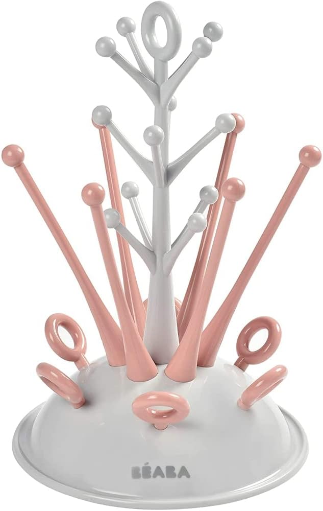 Detalle de BÉABA Egoutte-biberons Arbre – Grande capacité pour 6 biberons et accessoires avec bac d’eau amovible