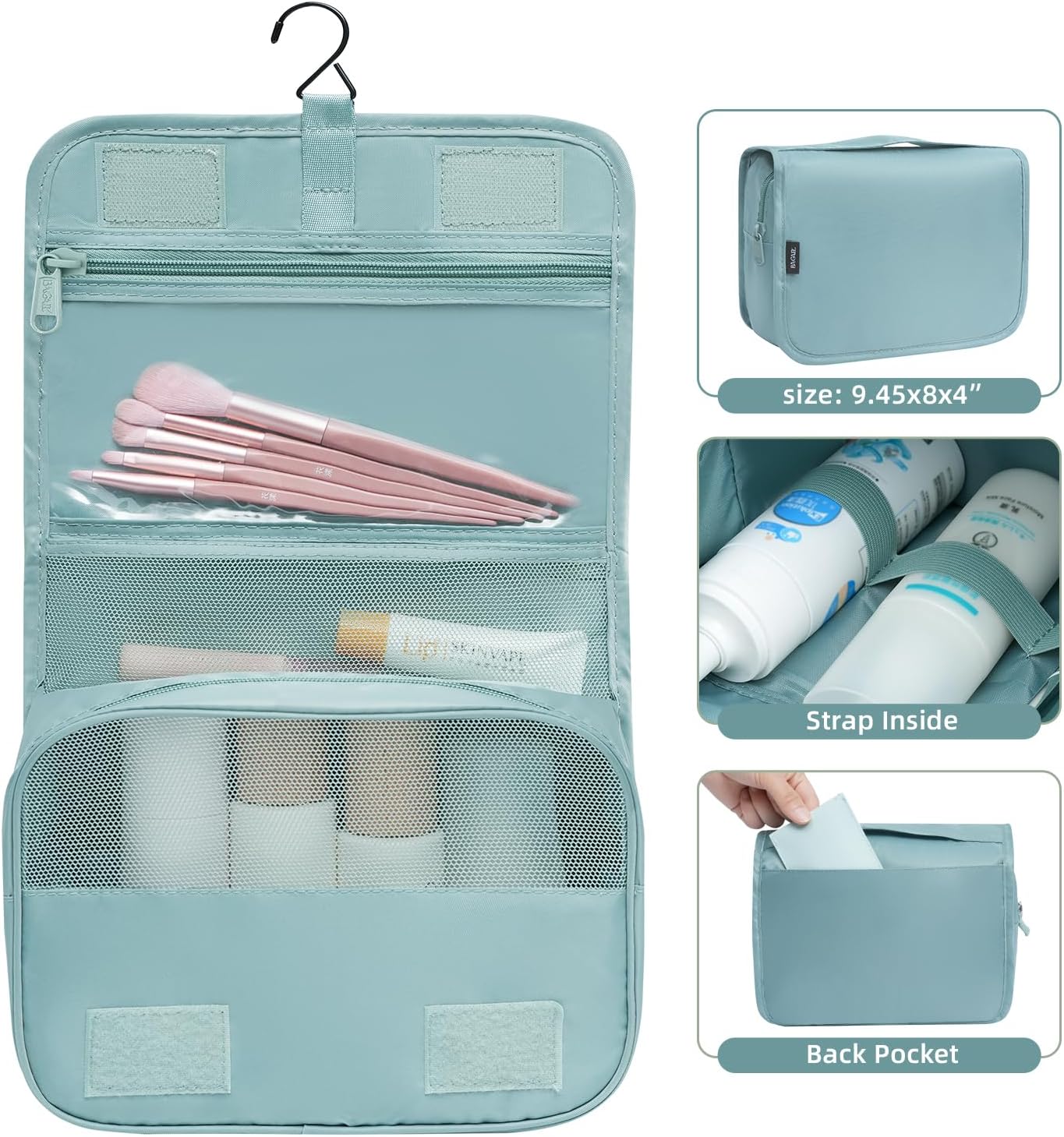 Detalle de BAGAIL 10er-Set Packwürfel in verschiedenen Größen – Packorganizer für Reisezubehör, Staubblau