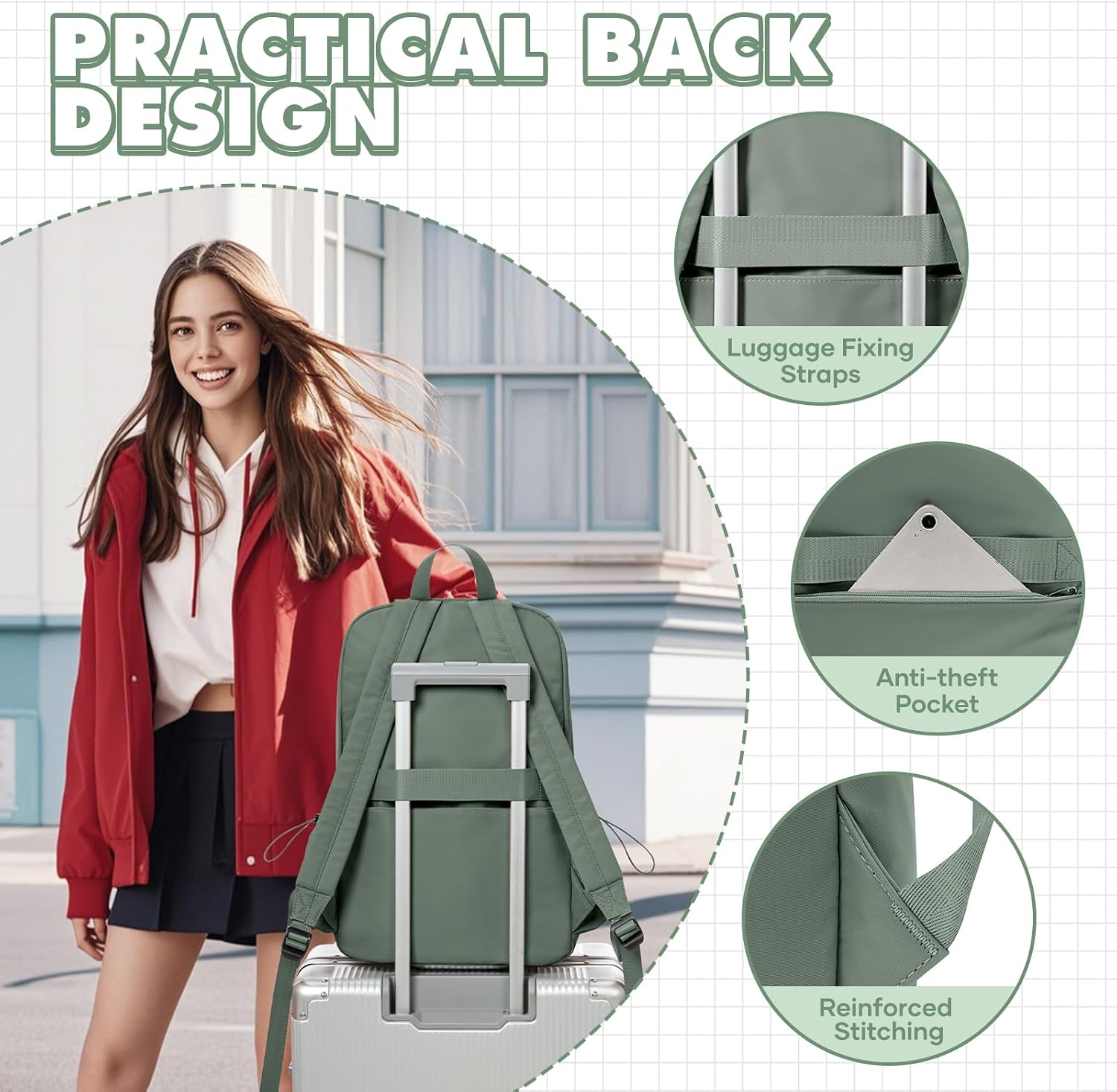 Thumbnail 5 de WEPLAN 14-inch Laptop Backpack