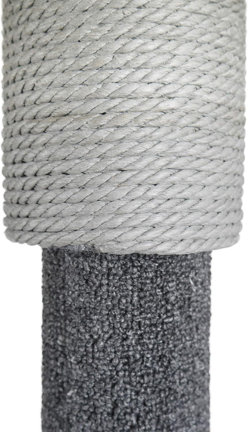 Detalle de Rosewood Charcoal Adjustable Pole Scratcher – Grey Cat Scratching Post with Twist-to-Adjust Feature