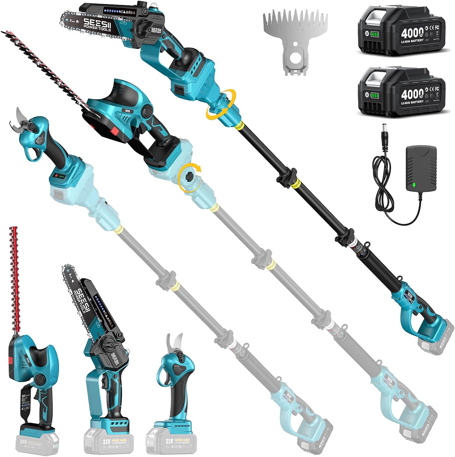 Detalle de SEESII Cordless Garden Tool Kit 8-in-1
