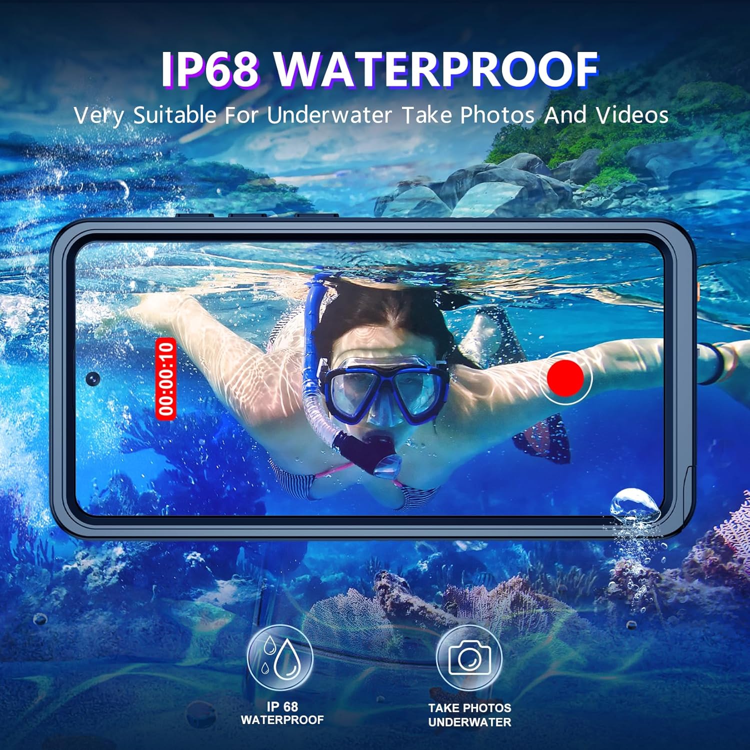 Thumbnail 1 de Temdan Waterproof Case for Samsung Galaxy S26 Ultra (6.9-inch) — IP68 Rugged Full-Body Protection with Built-in Screen & Lens Covers