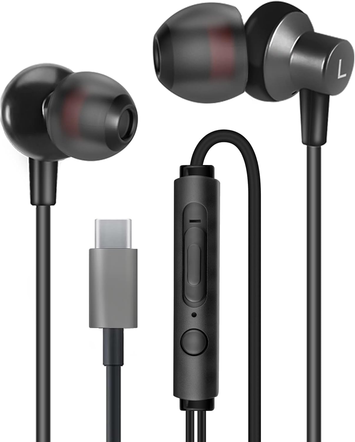 Detalle de MAS CARNEY TI3 USB-C-in-earhoofdtelefoon met microfoon en volumeregeling