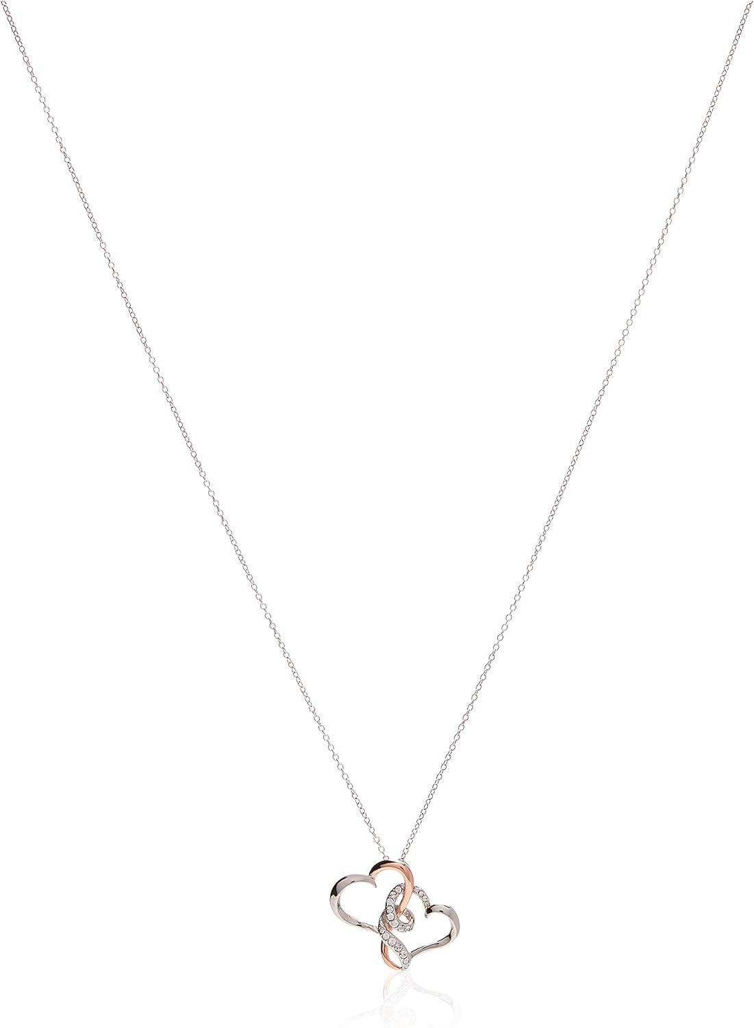 Detalle de Amazon Essentials Sterling Silver Double Heart 18"