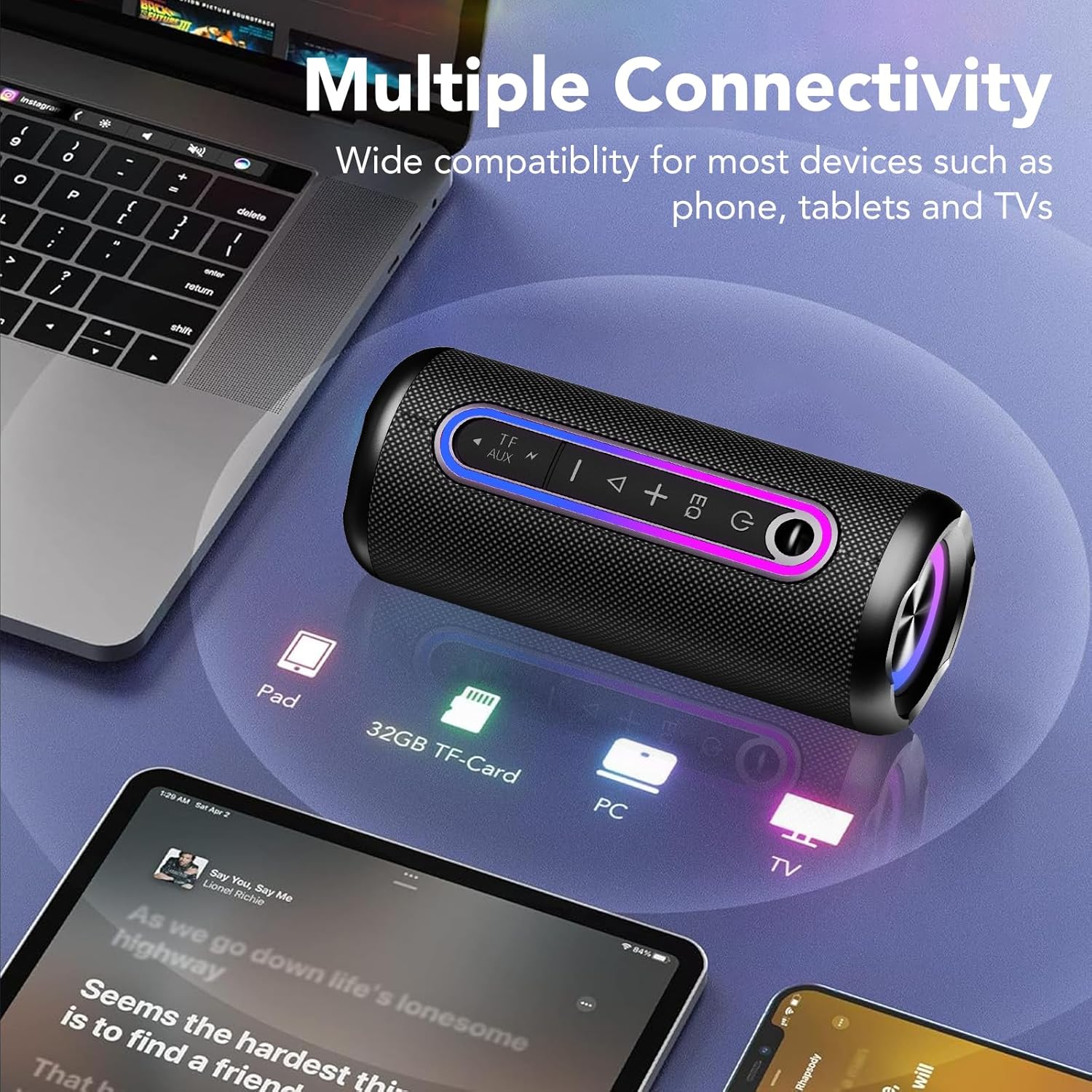 Thumbnail 6 de TIMU 30W Portable Bluetooth Speaker with IPX7, 3 EQ Modes, 30H Battery and RGB Lights