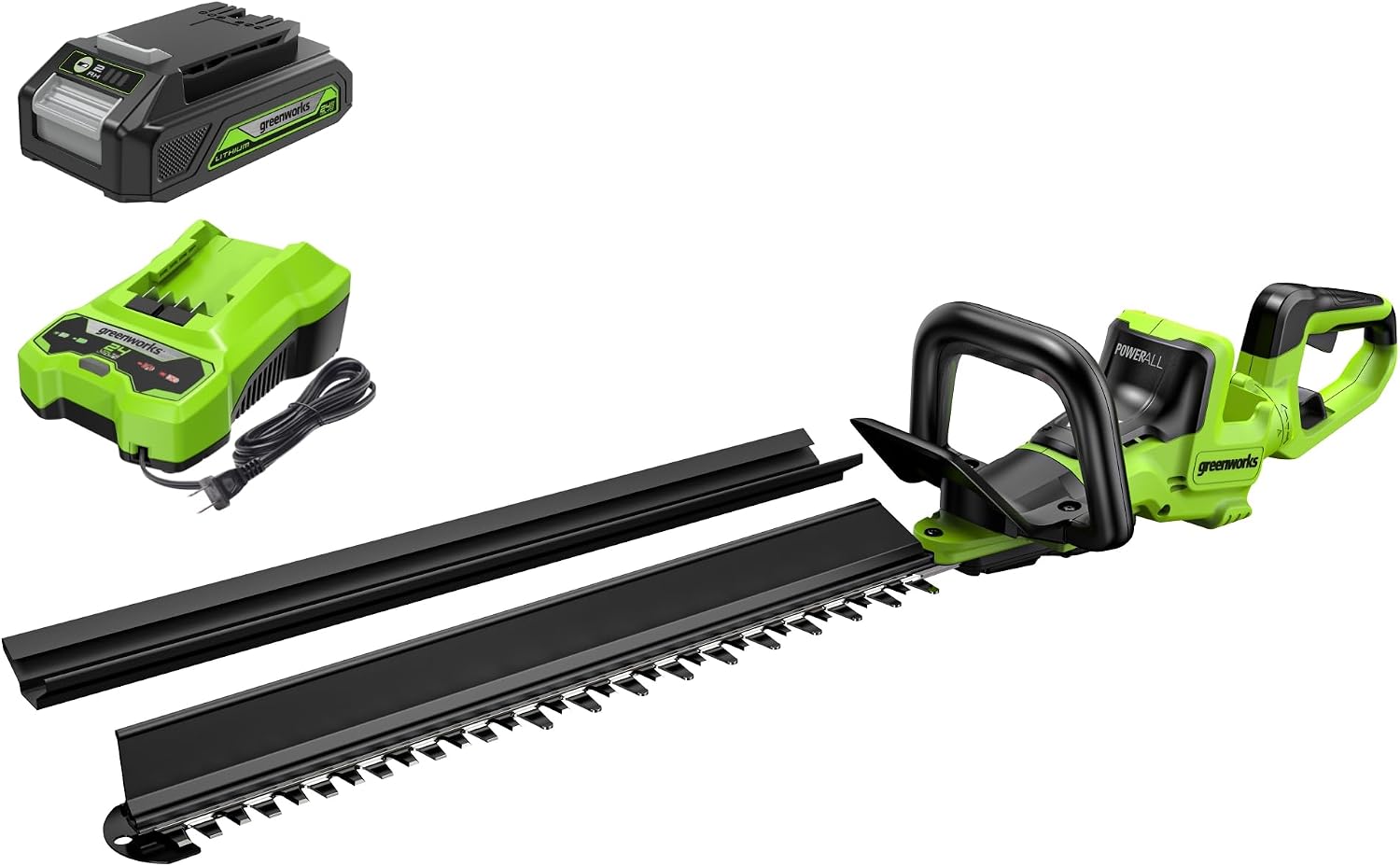 Detalle de Greenworks Cordless Hedge Trimmer, 24-Inch