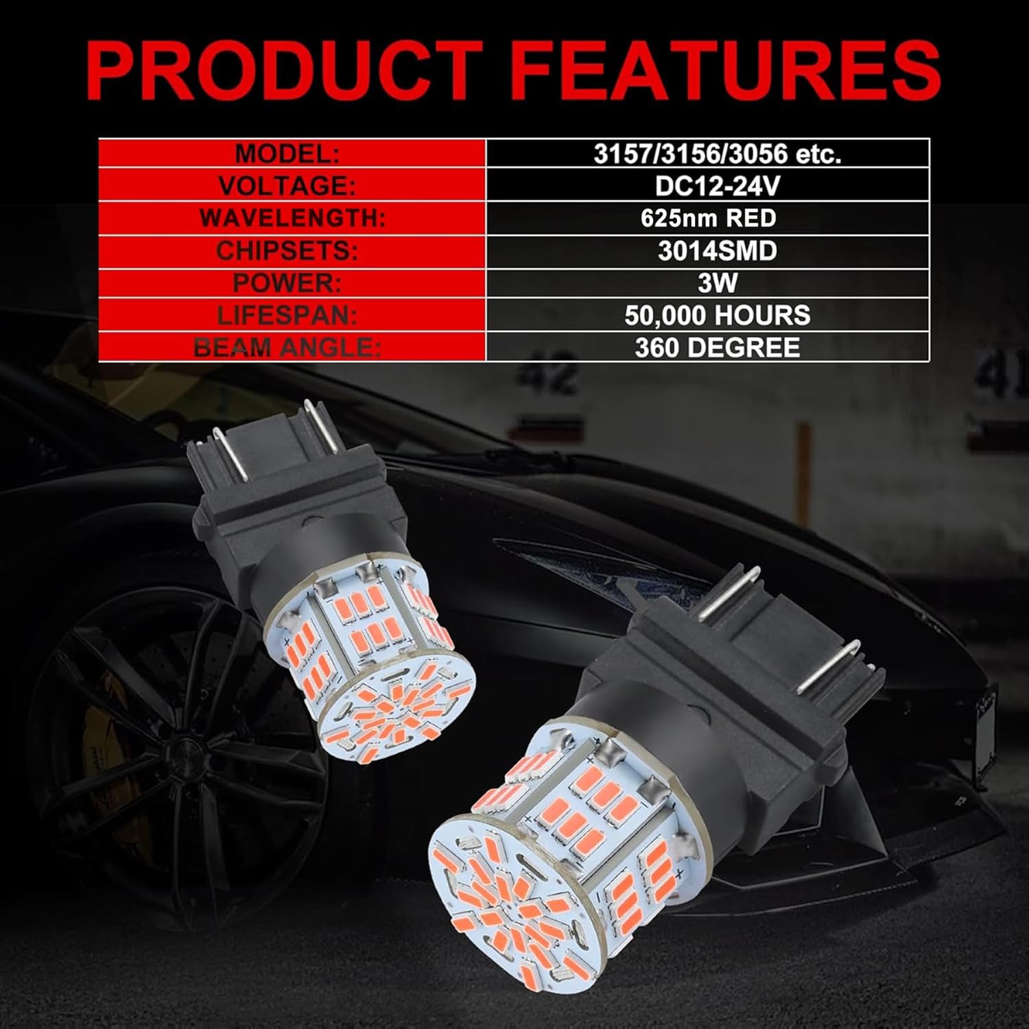Detalle de iFunyLED 4-Pack 3157 LED Bulbs for Brake/Tail Lights