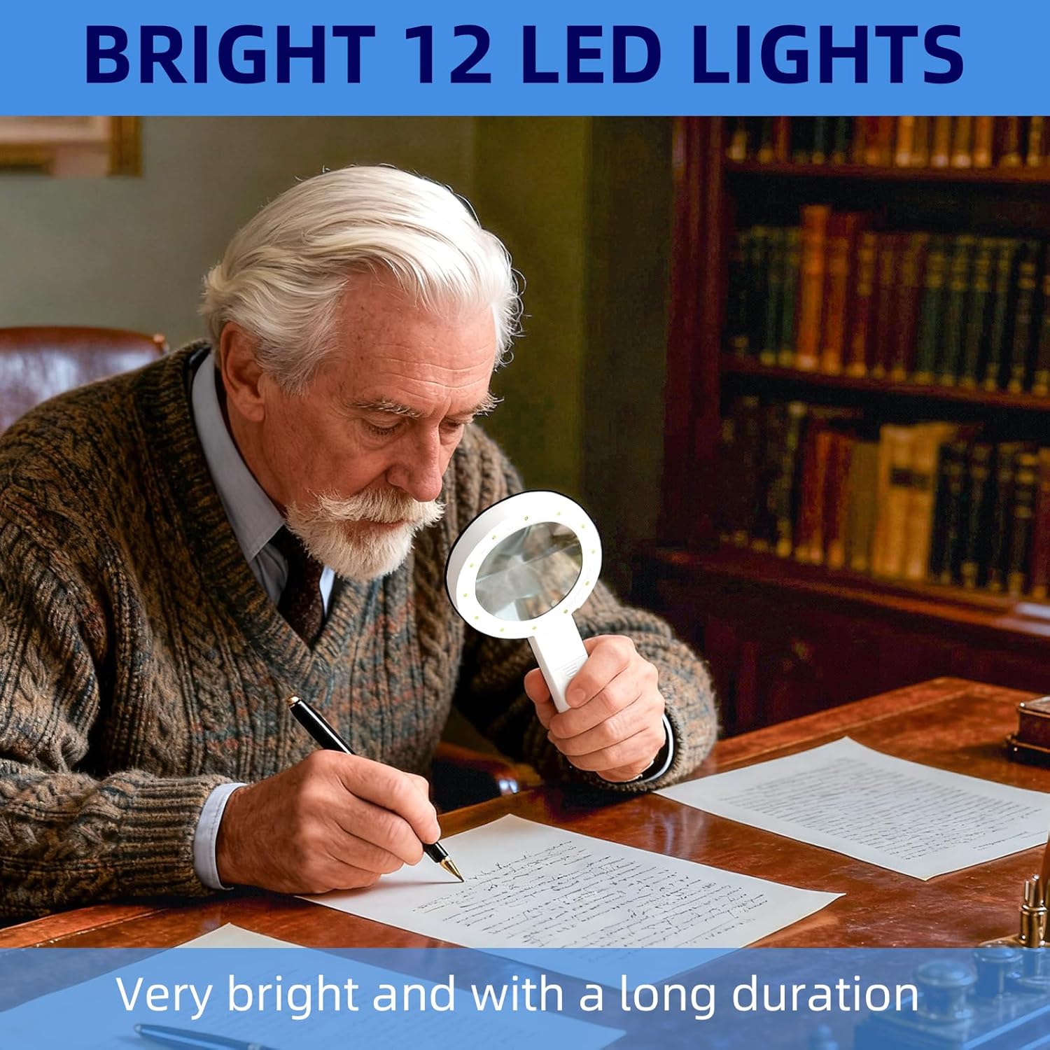 Thumbnail 5 de Zeeorymn Magnifying Glass with Lights 12 LED — Ultra-Clear Double-Glass Lens, 30x Handheld