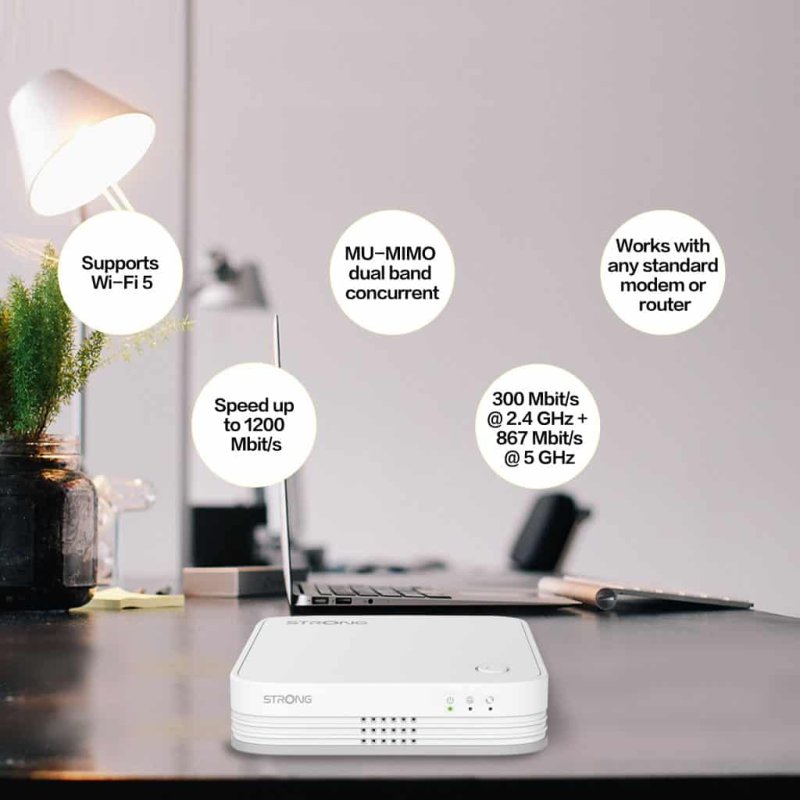 Detalle 2 de Strong Atria Wi-Fi Mesh Trio Pack 1200Mbps 🚀