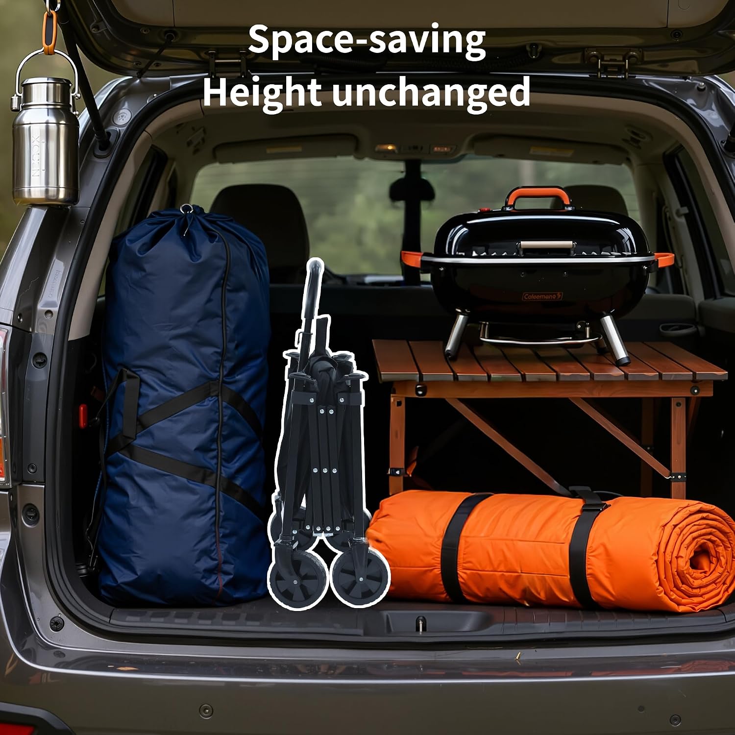 Detalle de RYGEO XW-CART-FR opvouwbare bolderkar, 100 liter, zwart