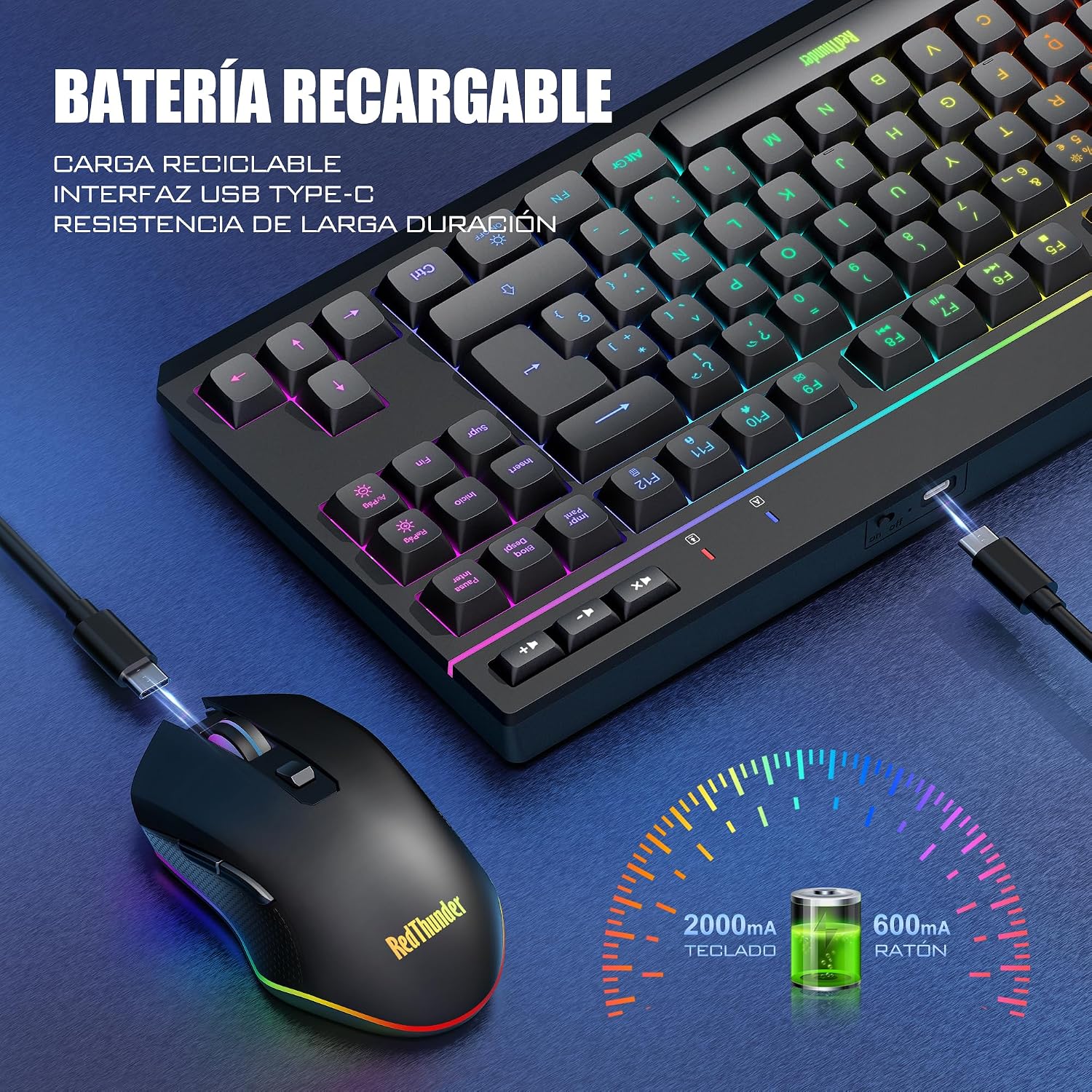 Thumbnail 2 de RedThunder K20 TKL Teclado Gaming inalámbrico RGB
