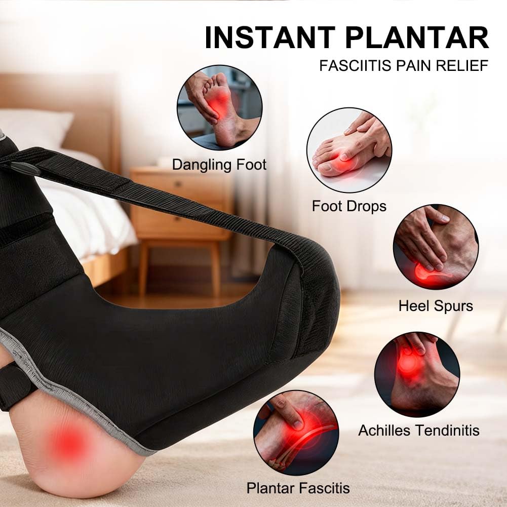 Detalle 1 de AOOSA nachtbrace voor plantaire fasciitis, verstelbaar, ademend, maat M