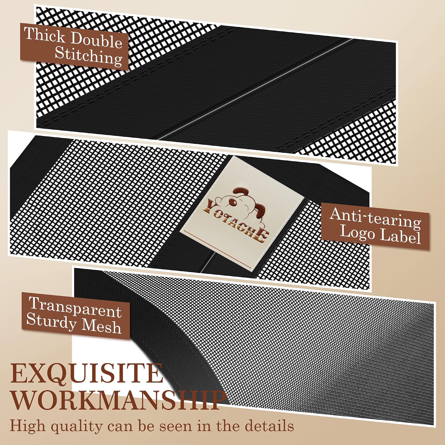 Detalle de Yotache Magnetic Screen Door, Reversible Side Opening, 74" x 81" Polyester Mesh