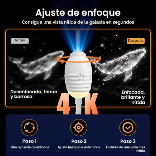 Detalle 2 de XIHUAN Proyector de galaxia 2 en 1 con 12 discos y cuello flexible