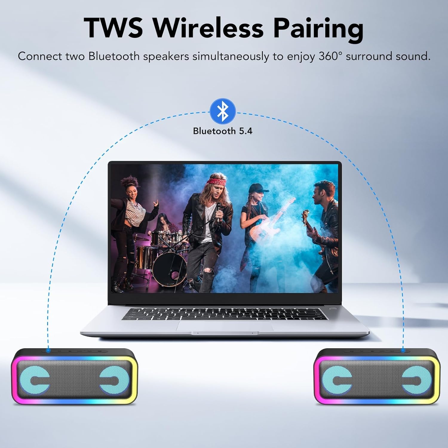 Thumbnail 3 de IKT Bluetooth-Lautsprecher mit Licht, 30 W Stereo (Bass Boost), IPX7, 7 RGB-Modi & Bluetooth 5.4