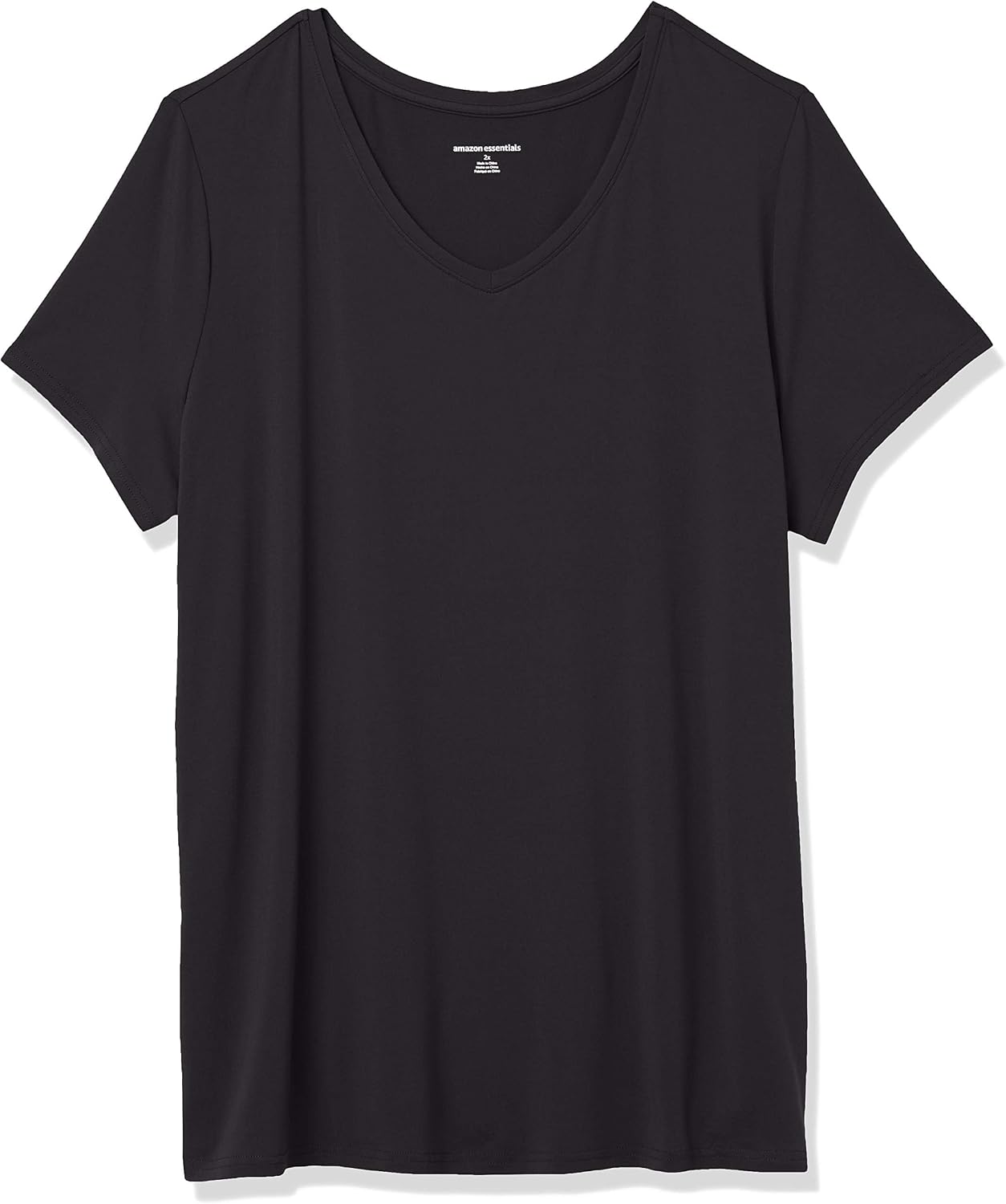 Detalle de Amazon Essentials Women’s Tech Stretch Short-Sleeve V-Neck T-Shirt (Discontinued Colours, Multipacks)