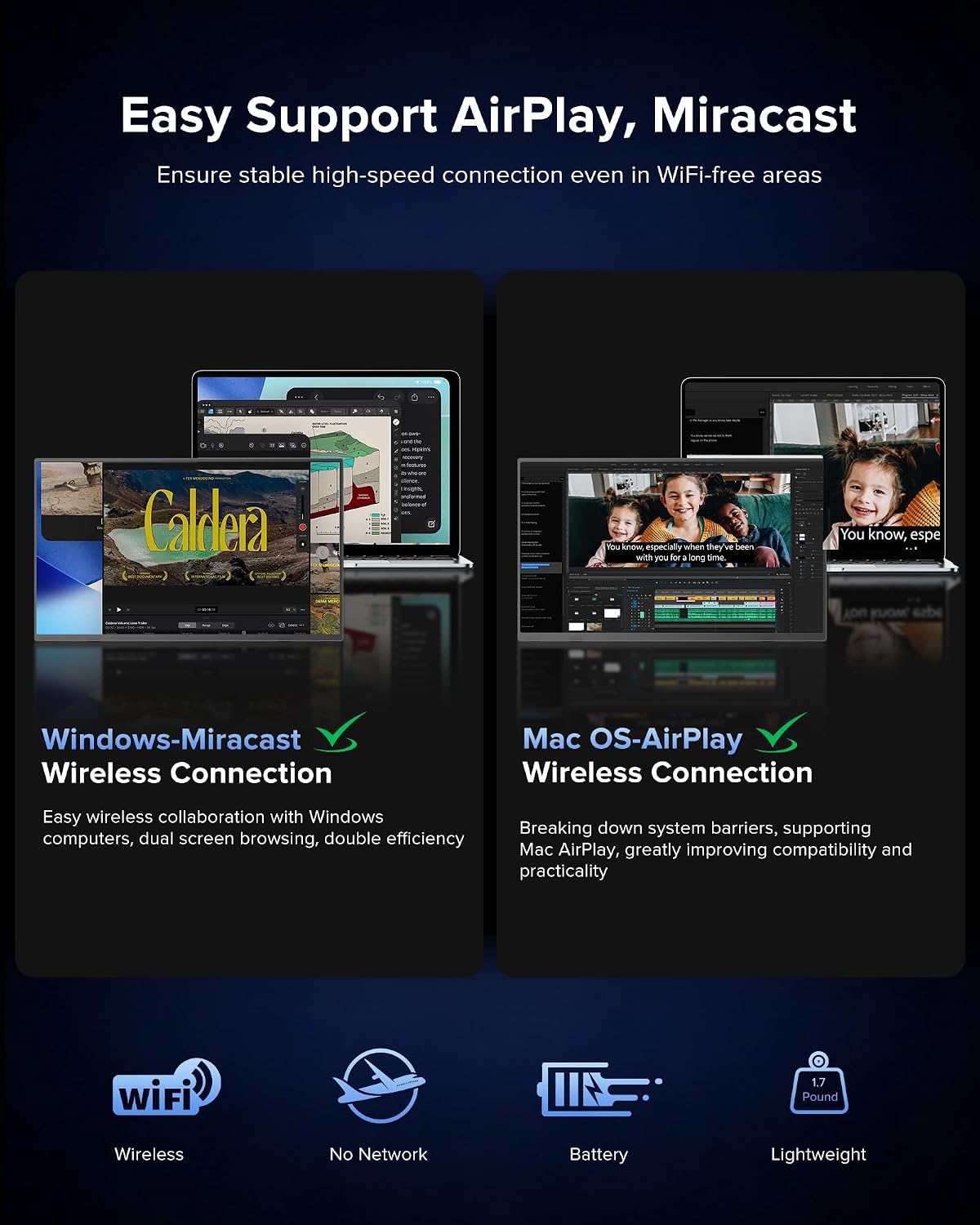 Thumbnail 3 de EVICIV Wireless Portable Monitor 15.6"