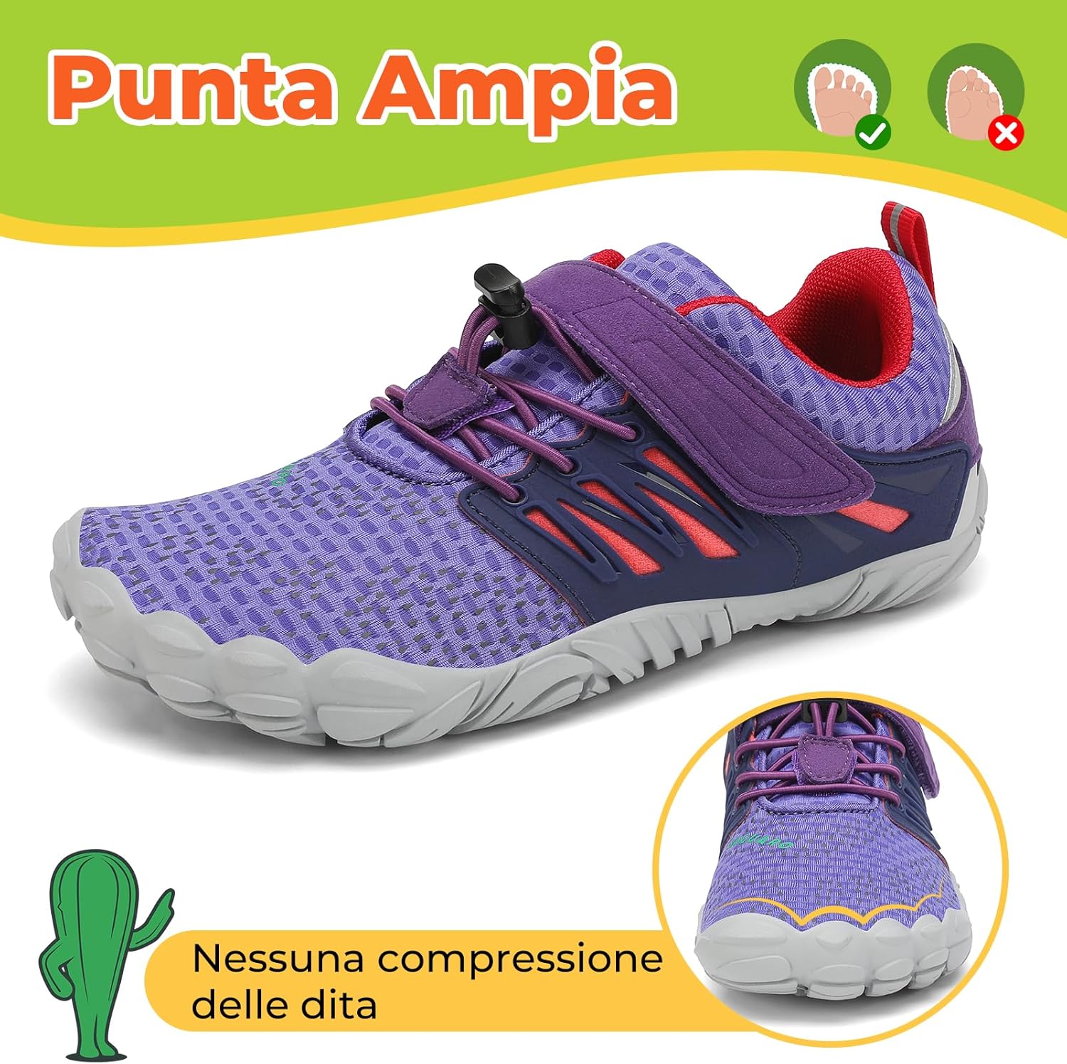 Thumbnail 1 de SAGUARO Barefoot Shoes Bambini traspiranti antiscivolo (Gr. 24-36) – scarpe minimaliste per acqua e spiaggia