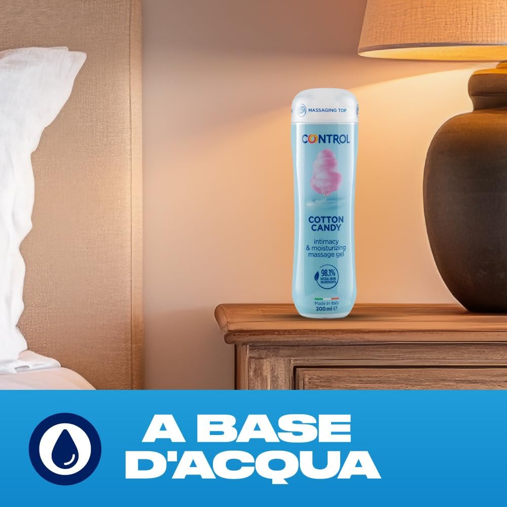 Detalle de CONTROL Cotton Candy Gel Massaggio 3 in 1 All'aroma di Zucchero Filato – 200 ml, Made in Italy