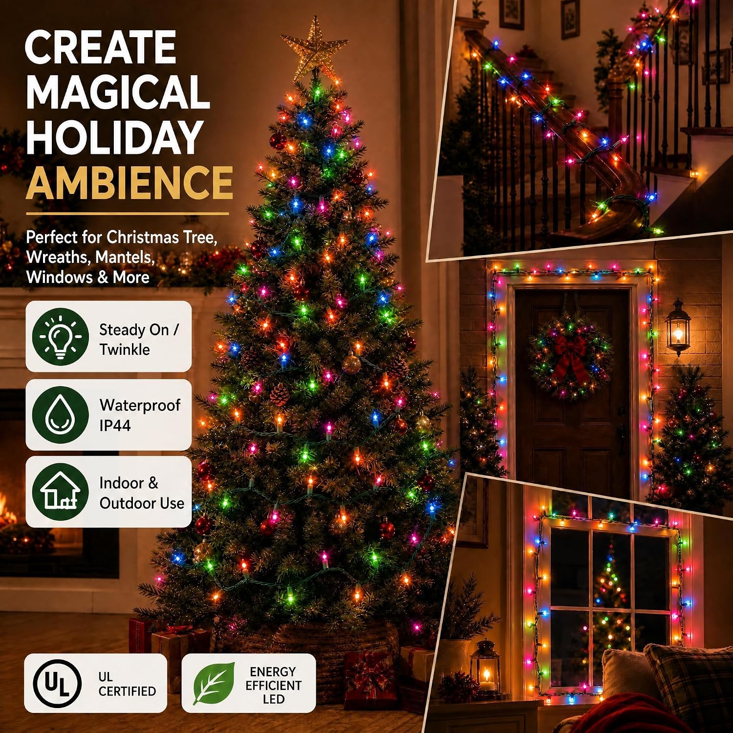 Thumbnail 4 de TW SHINE ZF-100-2/SB Mini Christmas Lights, 20 ft, 100 Multicolour Bulbs