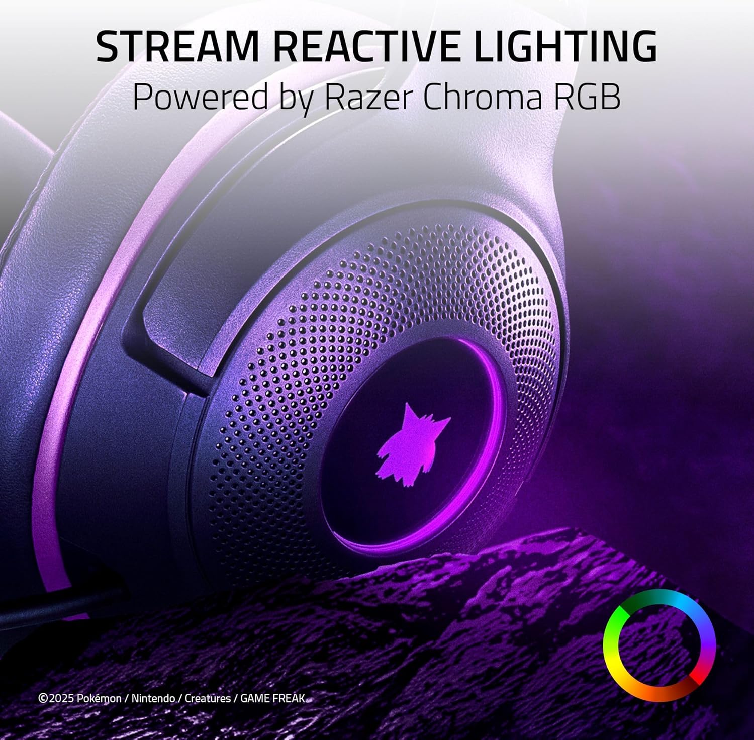 Thumbnail 2 de Razer Kraken Kitty V2 USB Wired Headset: Gengar Spikes Edition